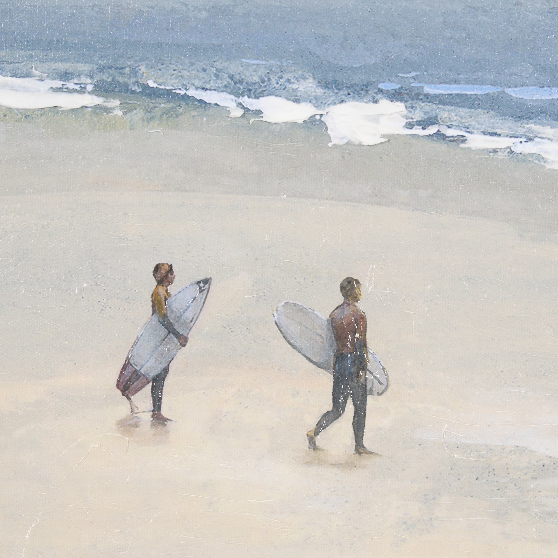 Surfers and The Sea I by Mercana Studio a Hand Embellished Textured Framed Art Print — product photograph