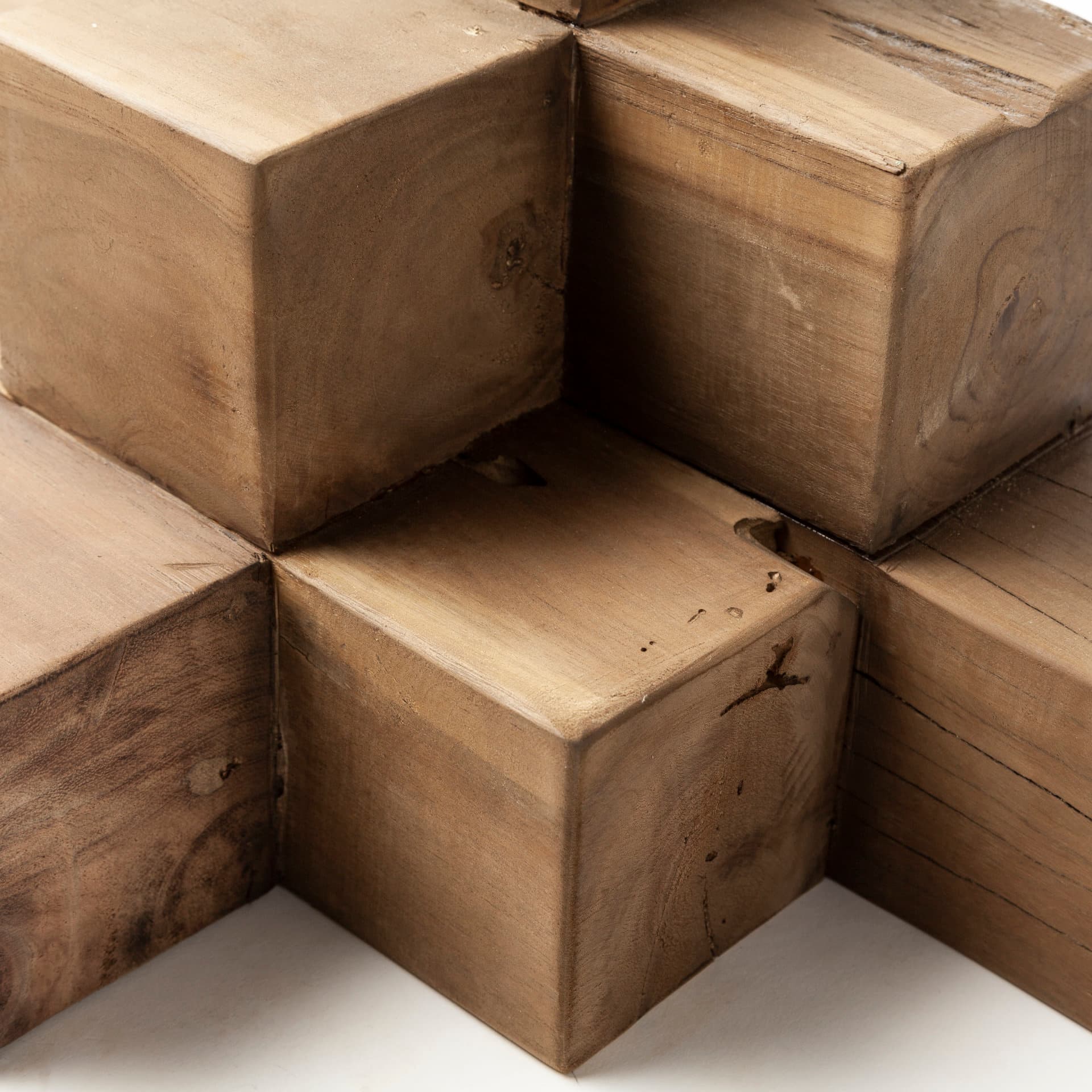 Rubik 15L x 10W Natural Wooden Cube Display Object — product photograph