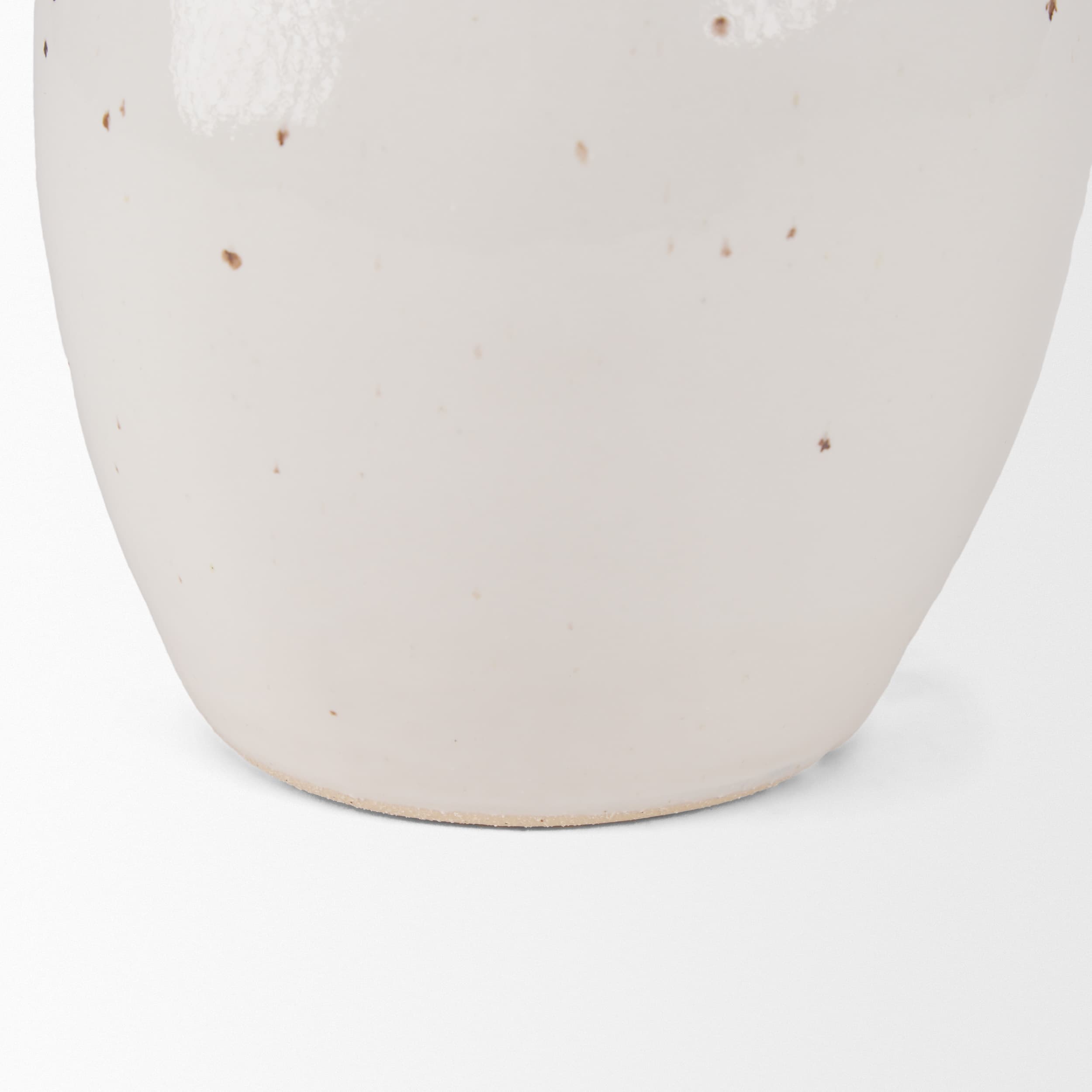 Urvi Tall Off White Speckled Asymmetrical Ceramic Vase — product photograph