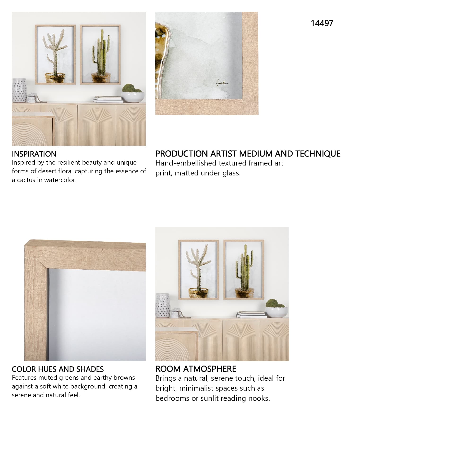 Arid Solitude I by Mercana Studio a Hand Embellished Textured Framed Art Print Matted under Glass — in a styled room