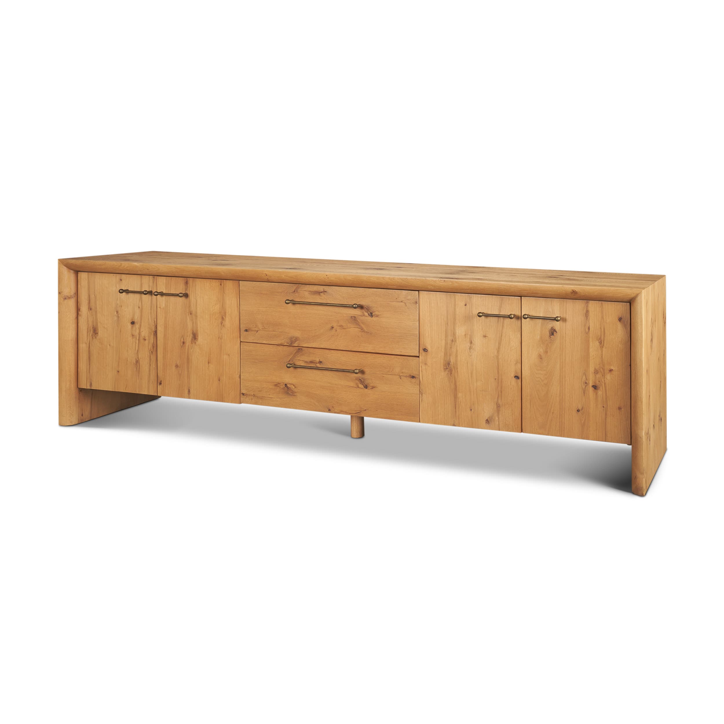 Belford 94" Light Brown Oak Wood Media Console — product photograph