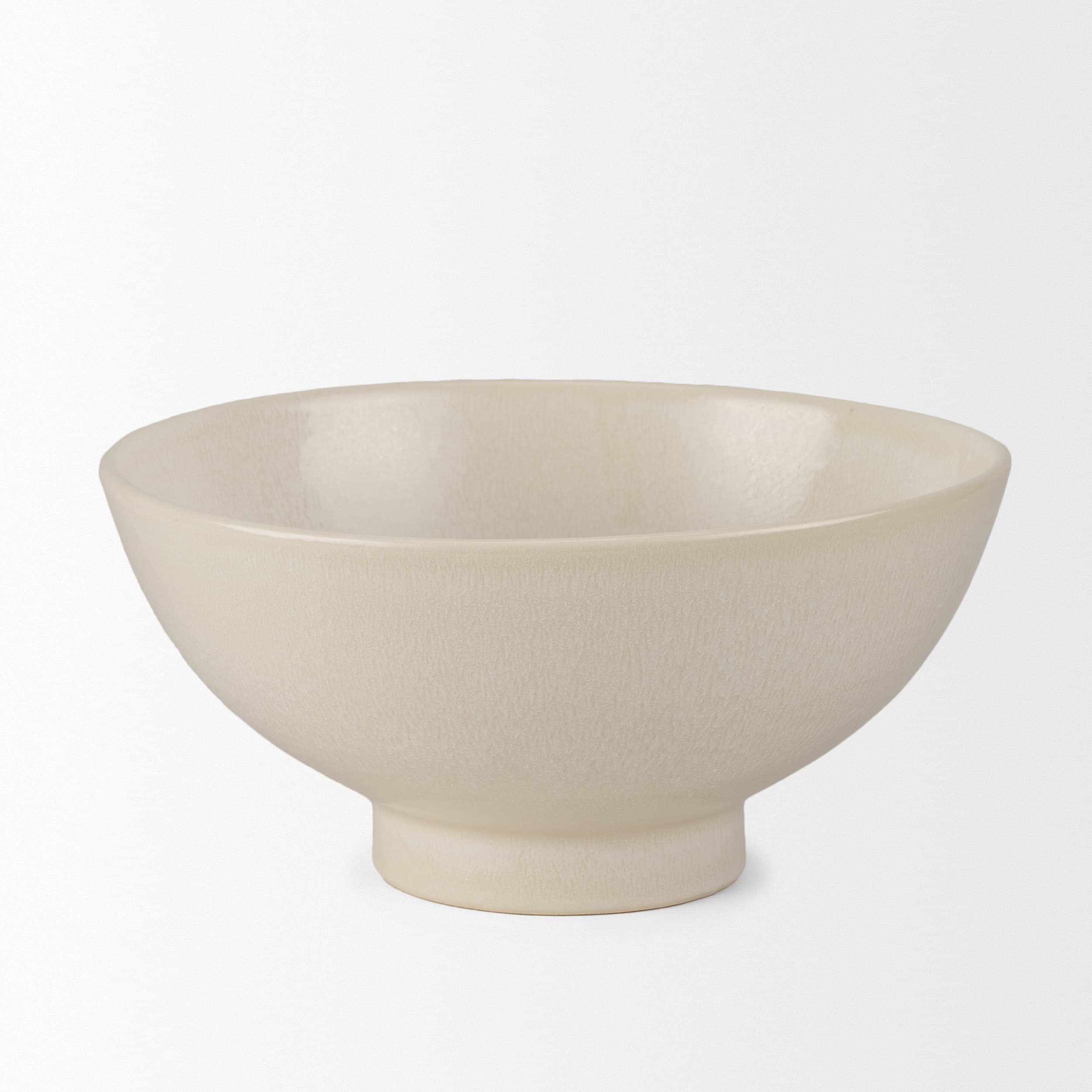 Tyren Cream Glazed Decorative Round Ceramic Bowl — product photograph