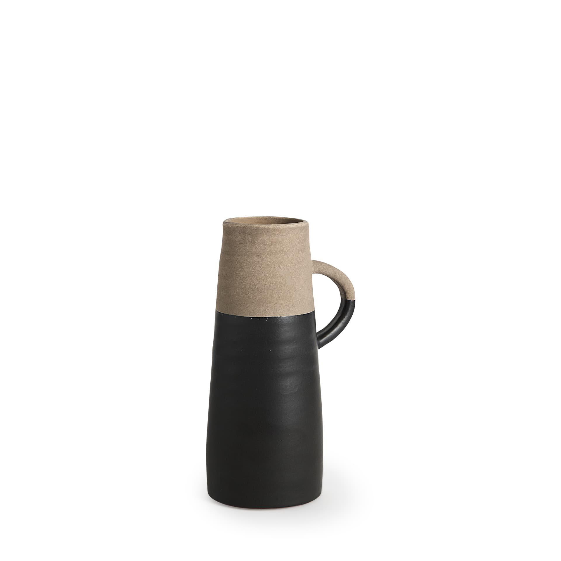 Garand Small 13H Two-Toned Black/Natural Ceramic Jug — product photograph