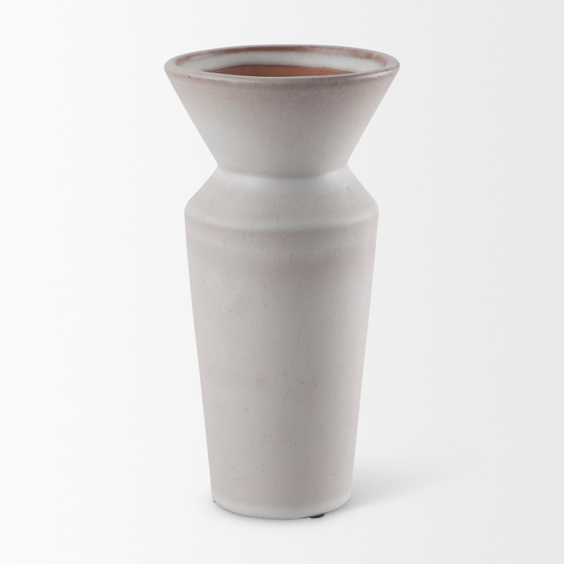 Esme 4.5L x 4.5W x 10.4H Whitewashed Ceramic Vase — product photograph