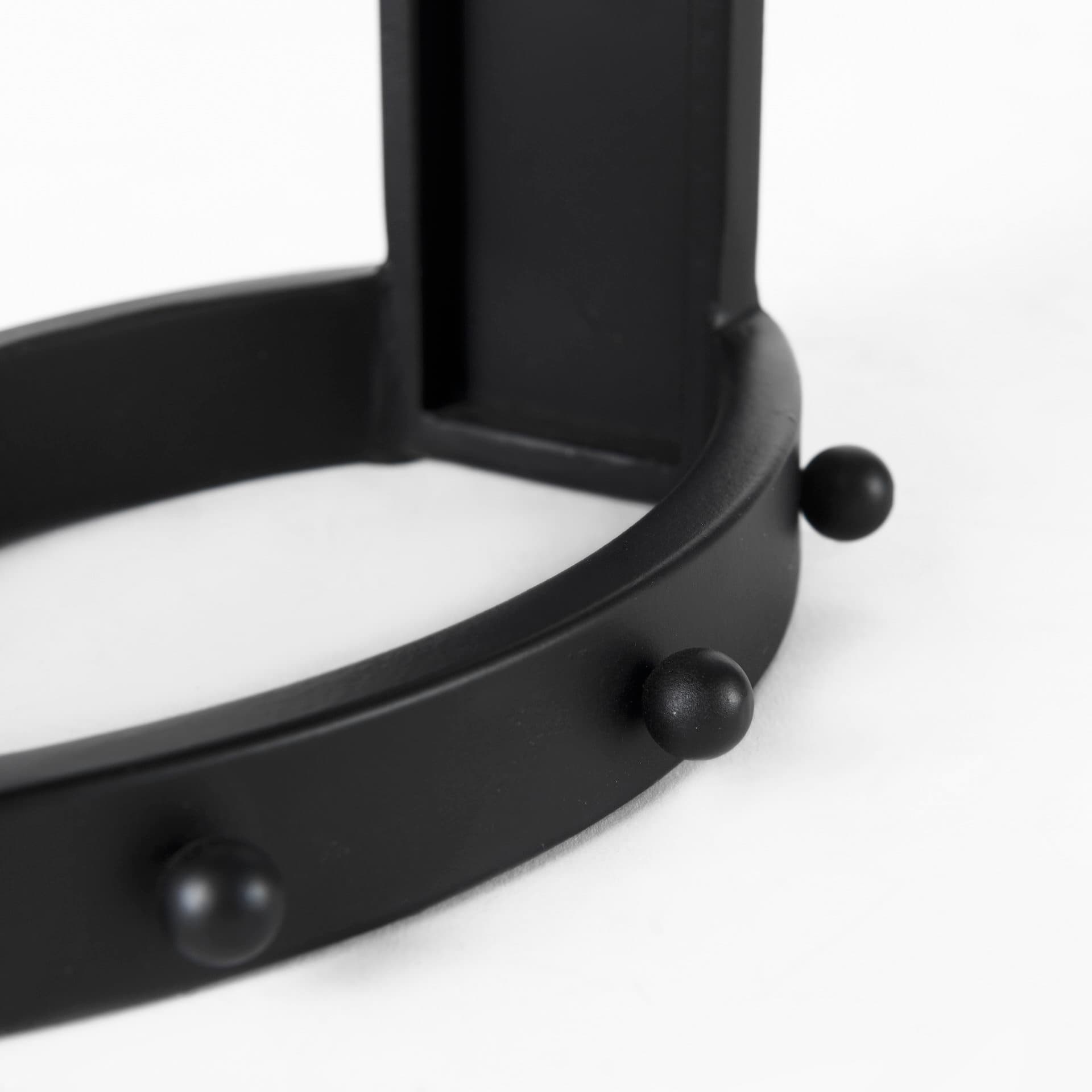 Marian 7.5L x 5.7W x 13.0H Black Studded Table Clock — product photograph