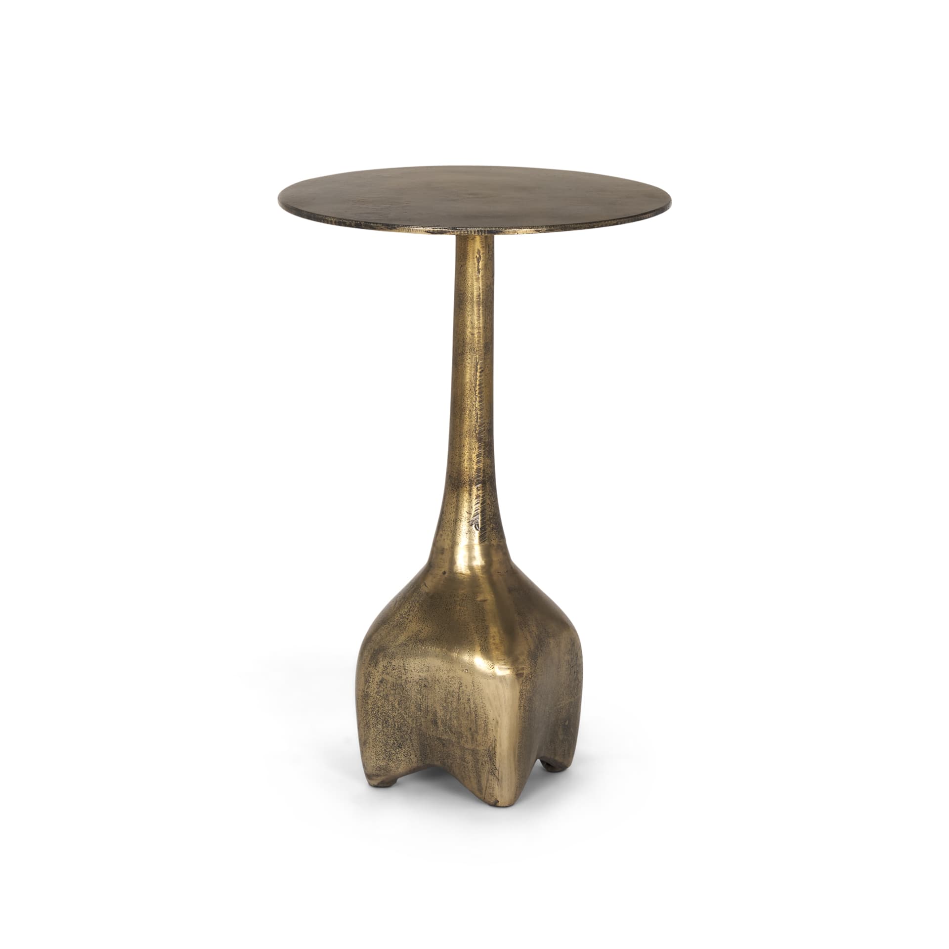 Risha Small Gold Metal Accent Table — product photograph
