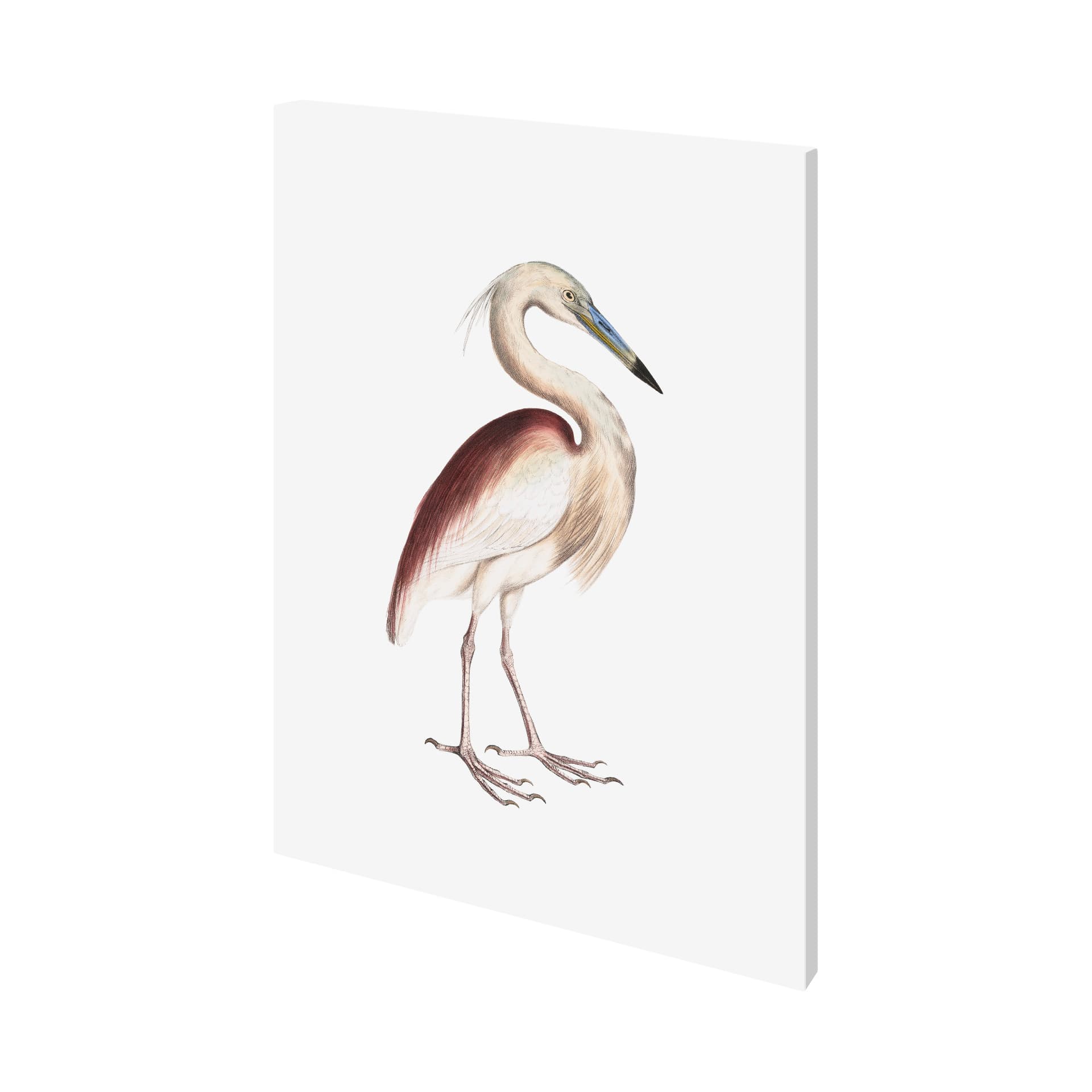 Marone Backed Heron by Maria Mendez a Hand Embellished Textured Canvas — product photograph