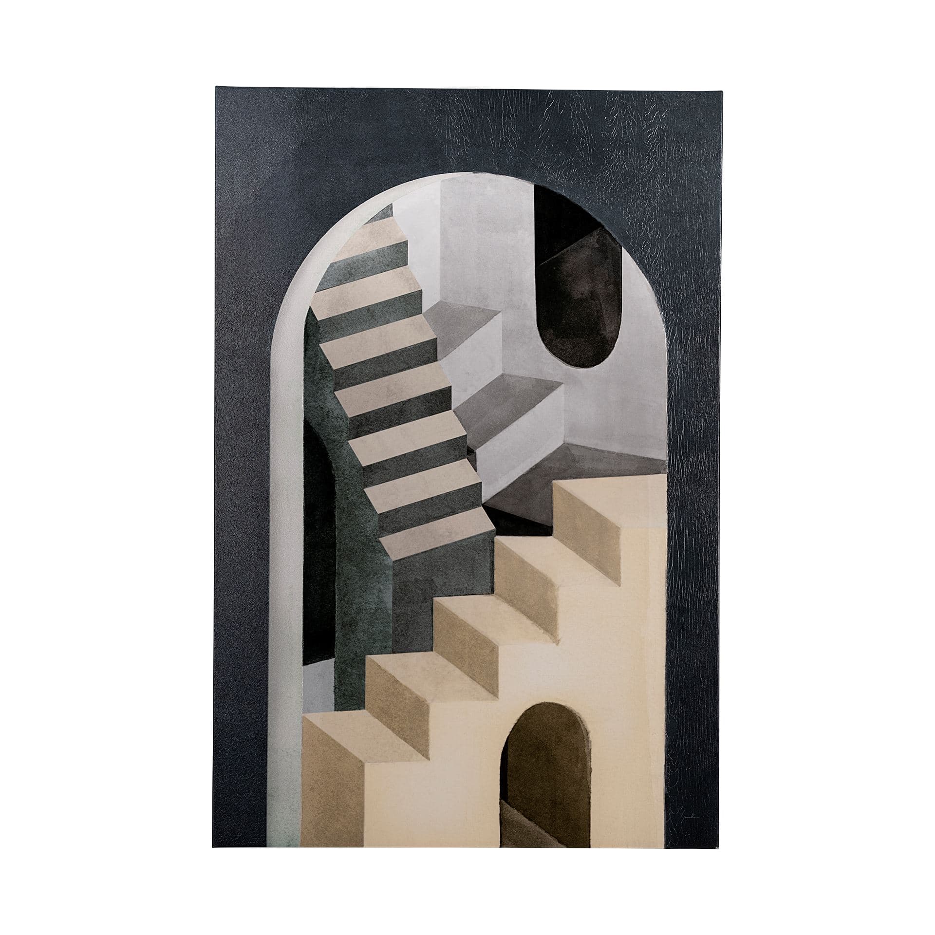 Labyrinth I Tri Color by Mercana Studio a Hand Embellished Textured Canvas — product photograph