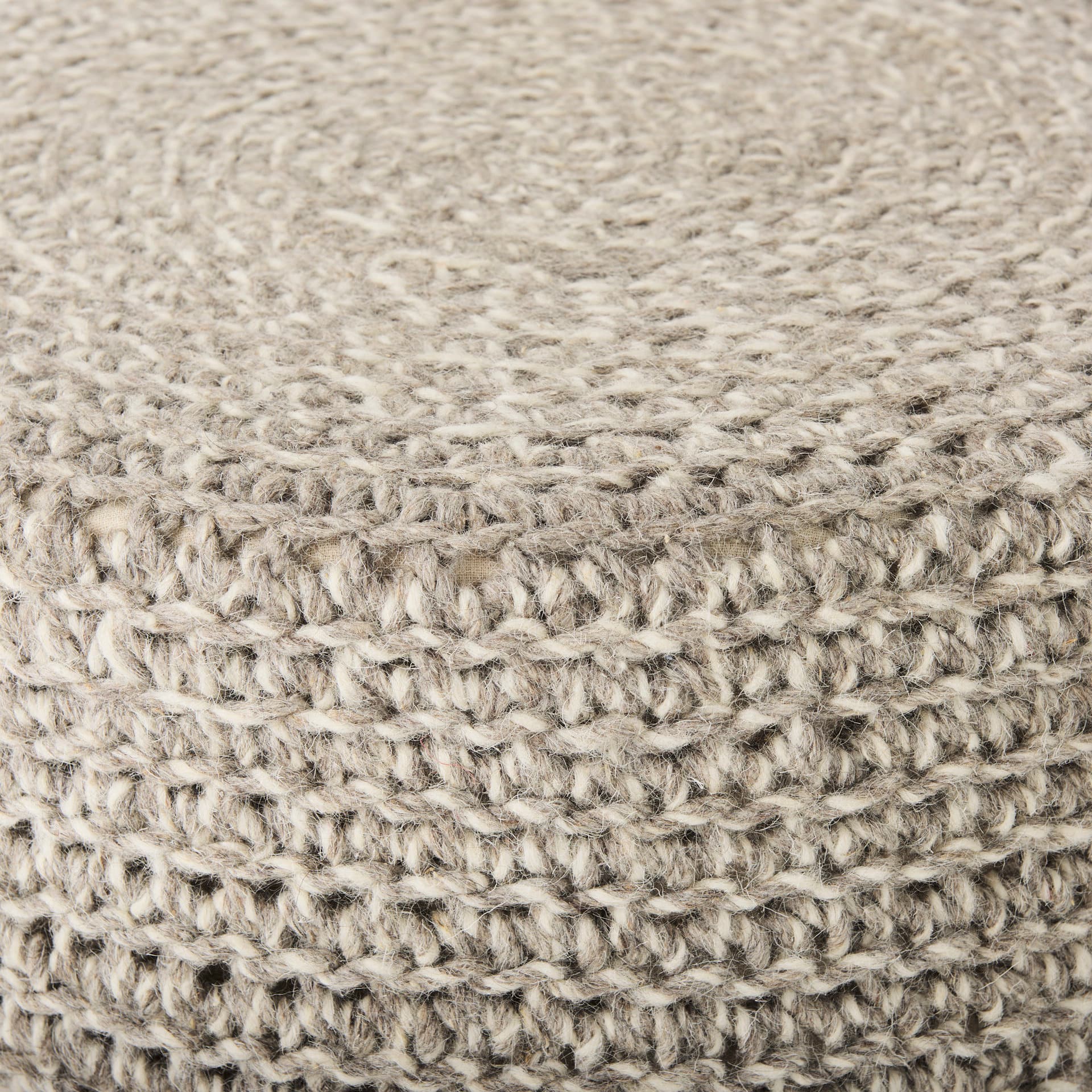 Bina 24.0L x 24.0W x 14.0H Light Gray 4 Legged Wool Stool — product photograph