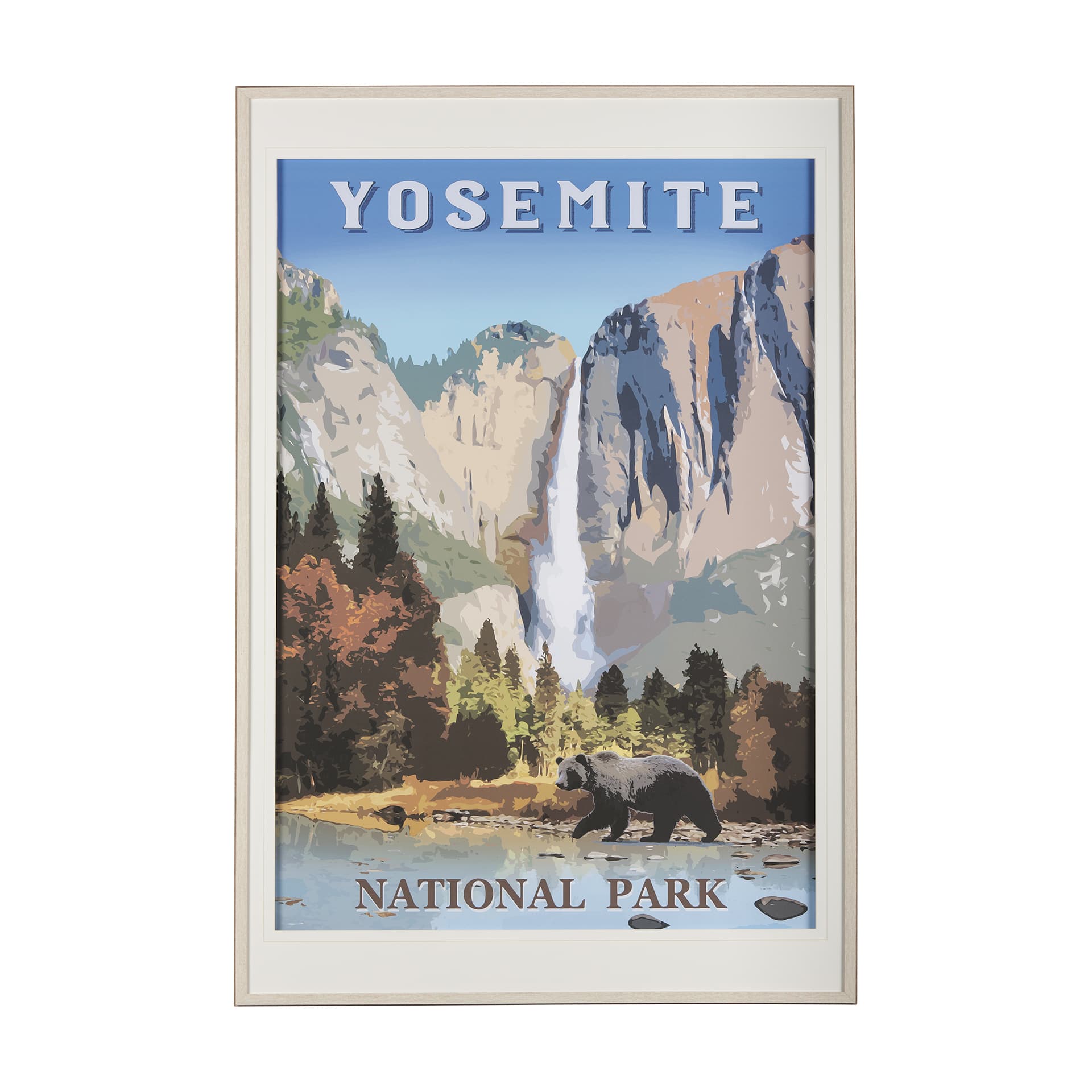National Park -Yosemite by Mercana Studio a Framed Art Print Matted under Glass — product photograph