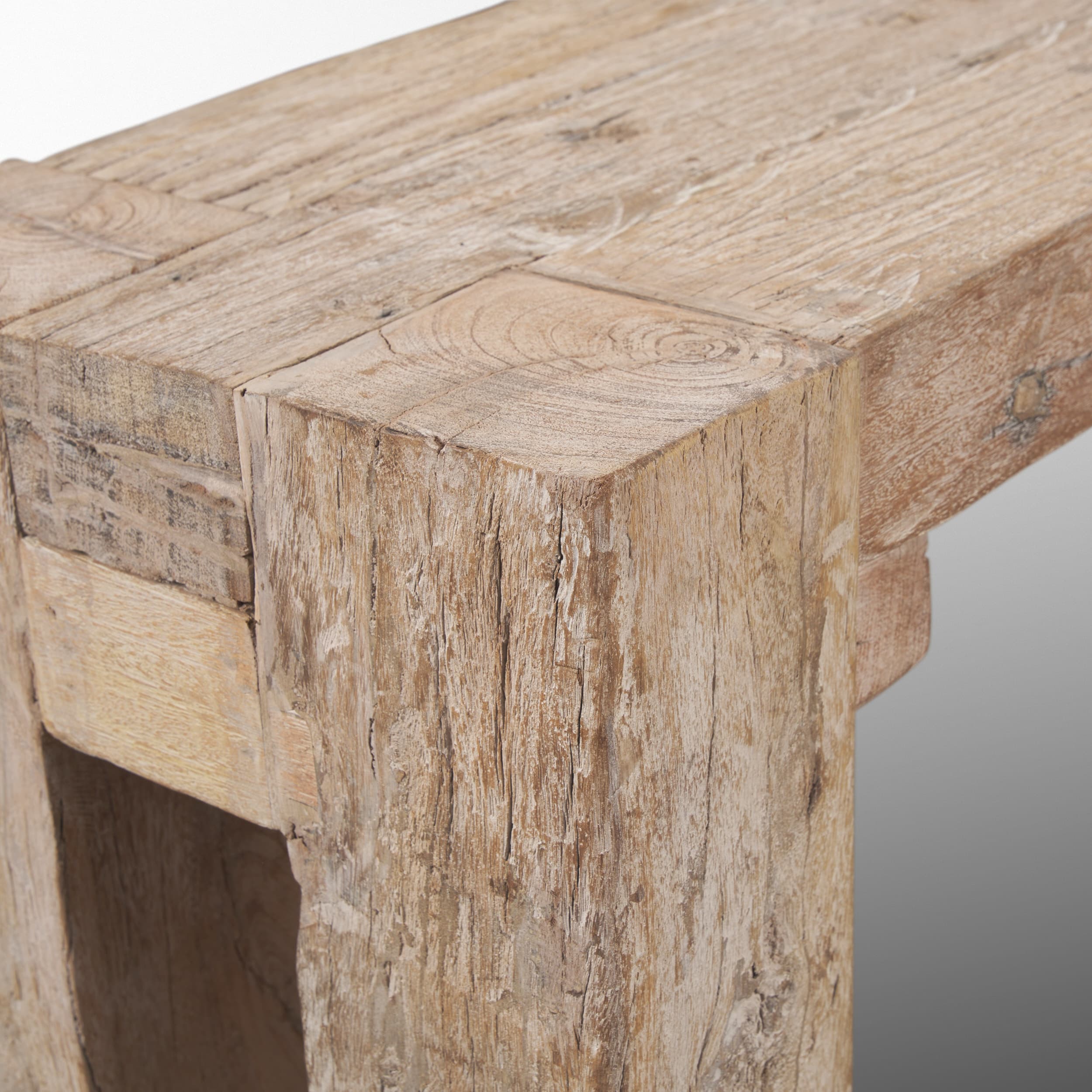McArthur Whitewash Reclaimed Wood Bench — product photograph