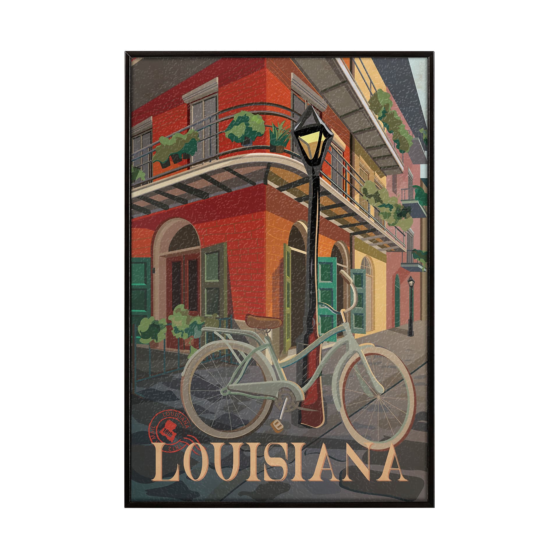 Louisiana Go USA (SM) by Mercana Studio a Hand Embellished Decograph Framed Art Print — product photograph