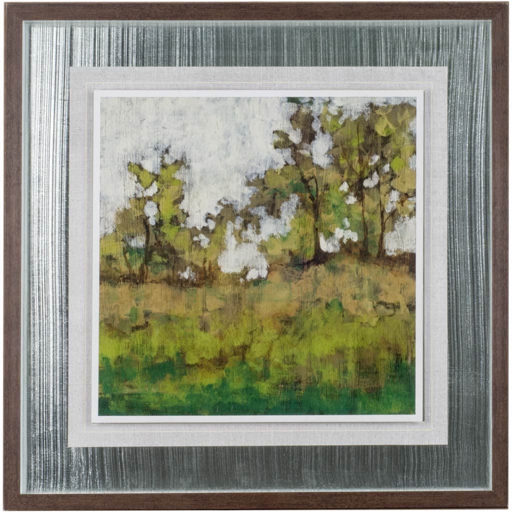Meadow Lands I by Jennifer Goldberger Hand Embellished Textured Framed Art Print Matted under Glass — product photograph