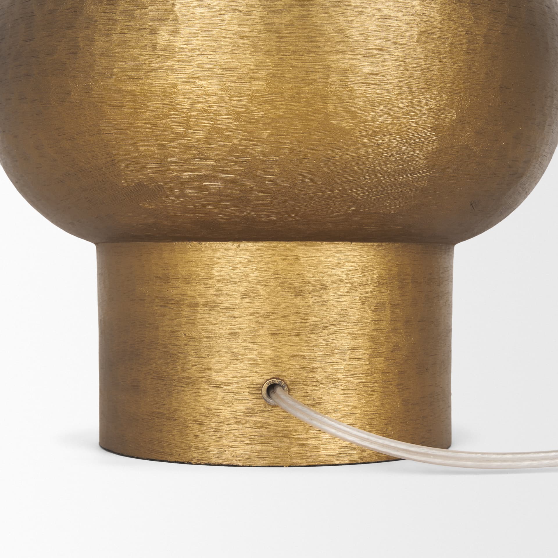 Salaah Antique Gold Brushed Metal w/ Cream Shade Table Lamp — product photograph