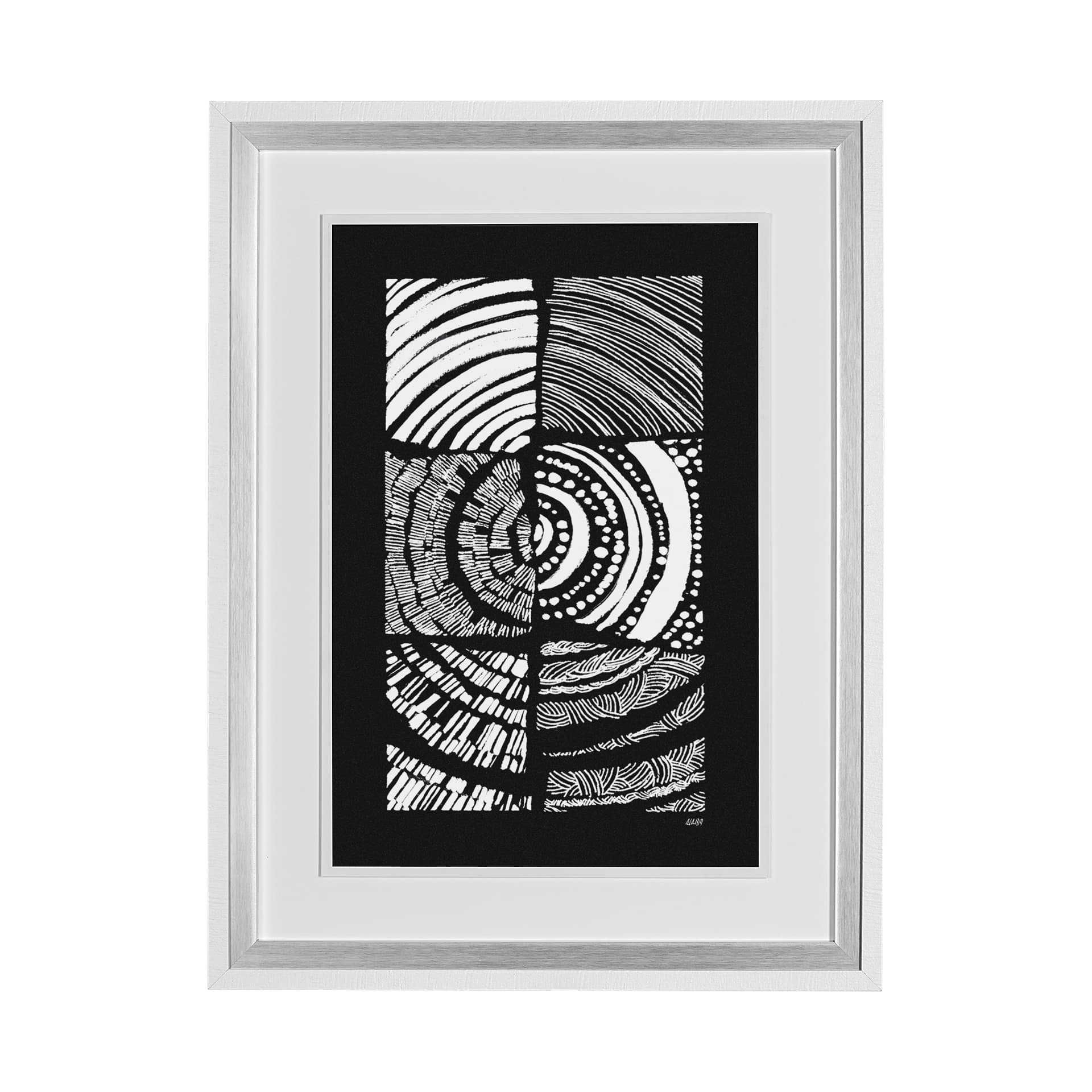 Maze II by Alarm a Hand Embellished Textured Framed Art Print Matted under Glass — product photograph