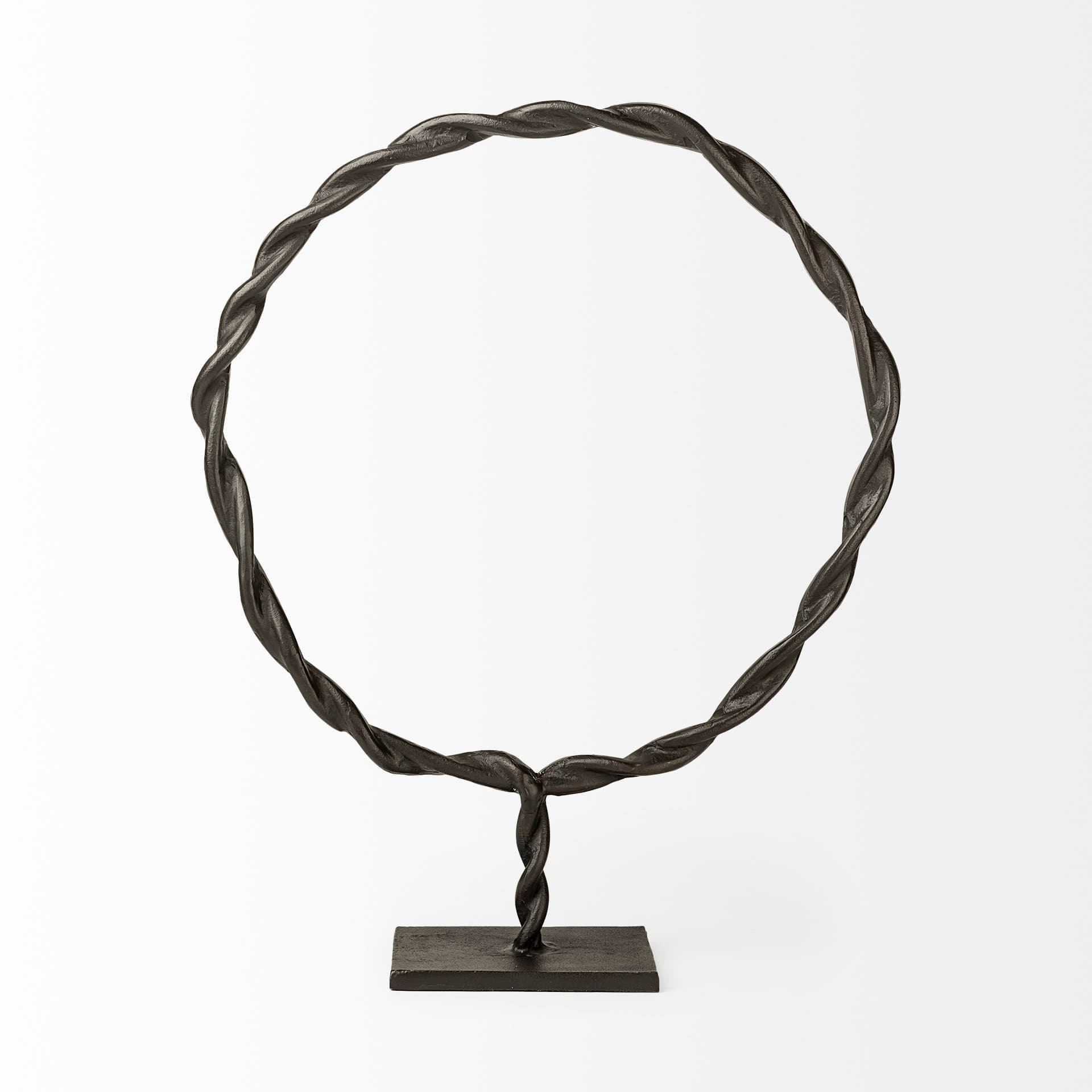 Rizwan (Large) Black Aluminum Braided Circular Object — product photograph
