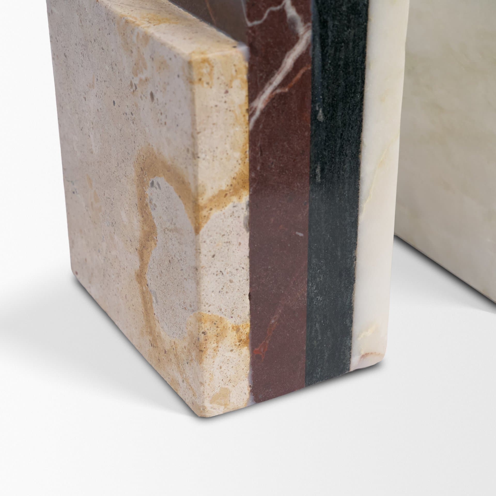 Corte Mixed Marble Stacked Bookends — product photograph