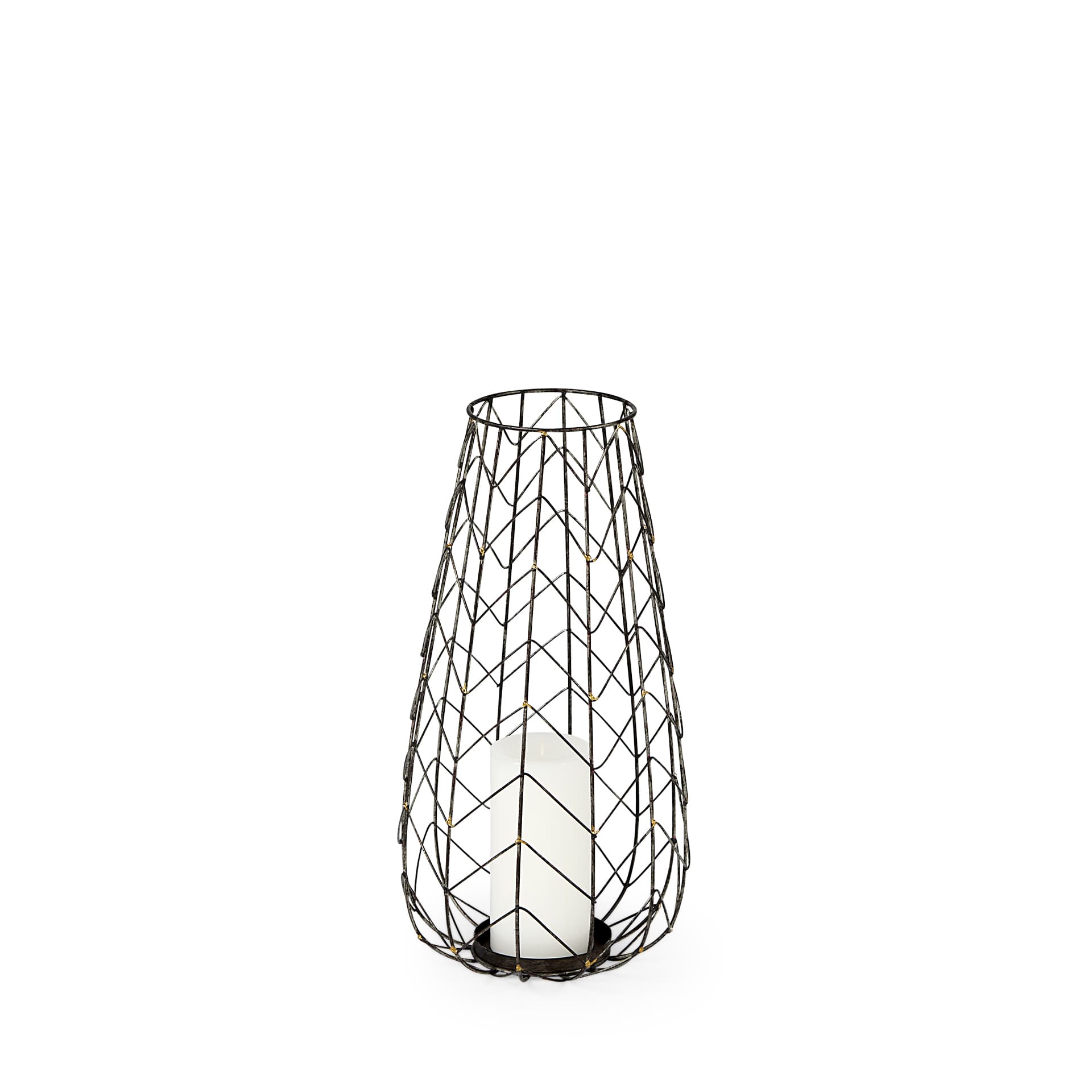 Petiole I Small Gold Toned Metal Table Candle Holder — product photograph