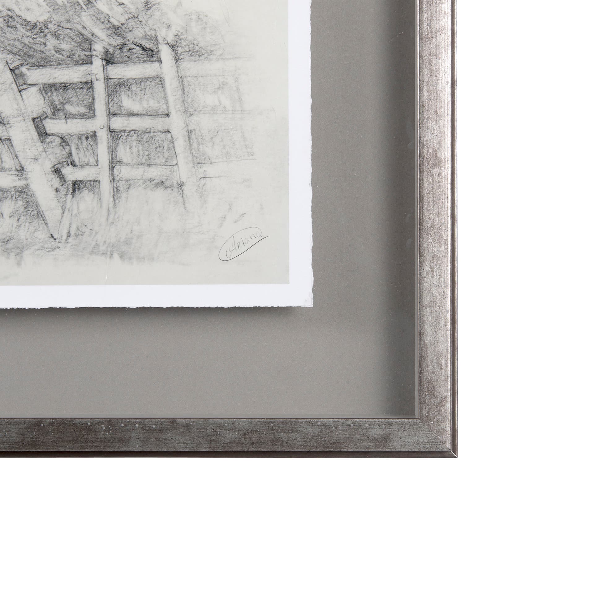 Horse Racing II by Mercana Studio a Hand Embellished Textured Framed Art Print Matted under Glass — product photograph