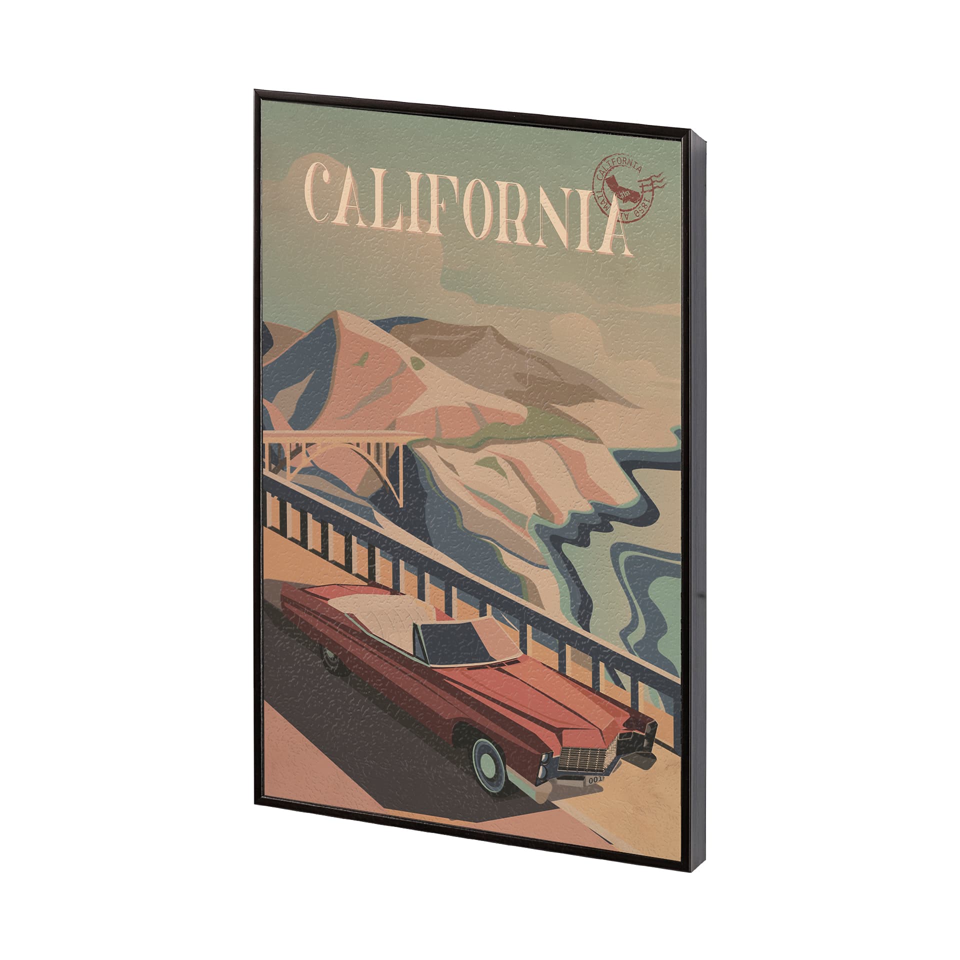 California Go USA (SM) by Mercana Studio a Hand Embellished Decograph Framed Art Print — product photograph
