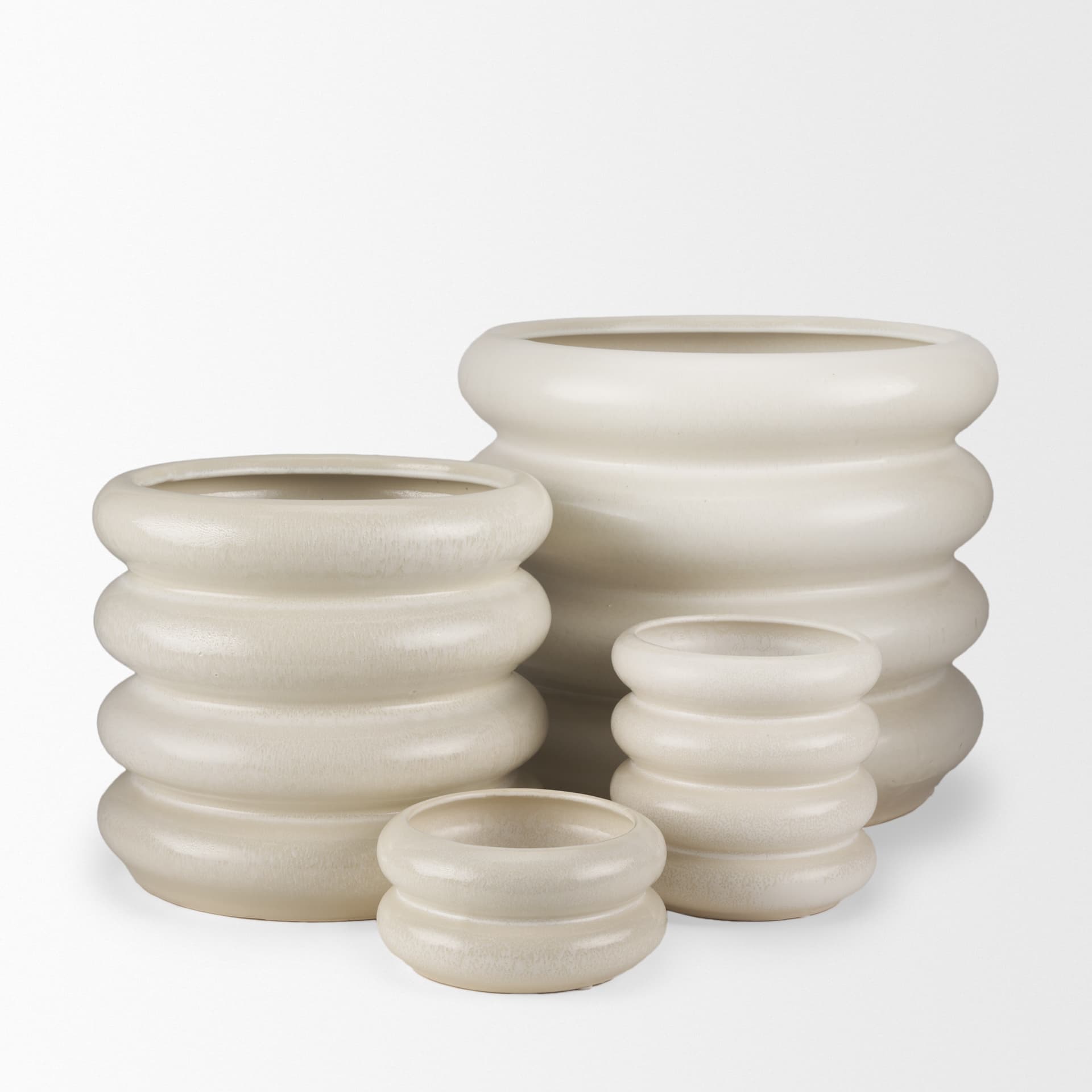 Twyla Short Cream Glazed Floor Vase — product photograph