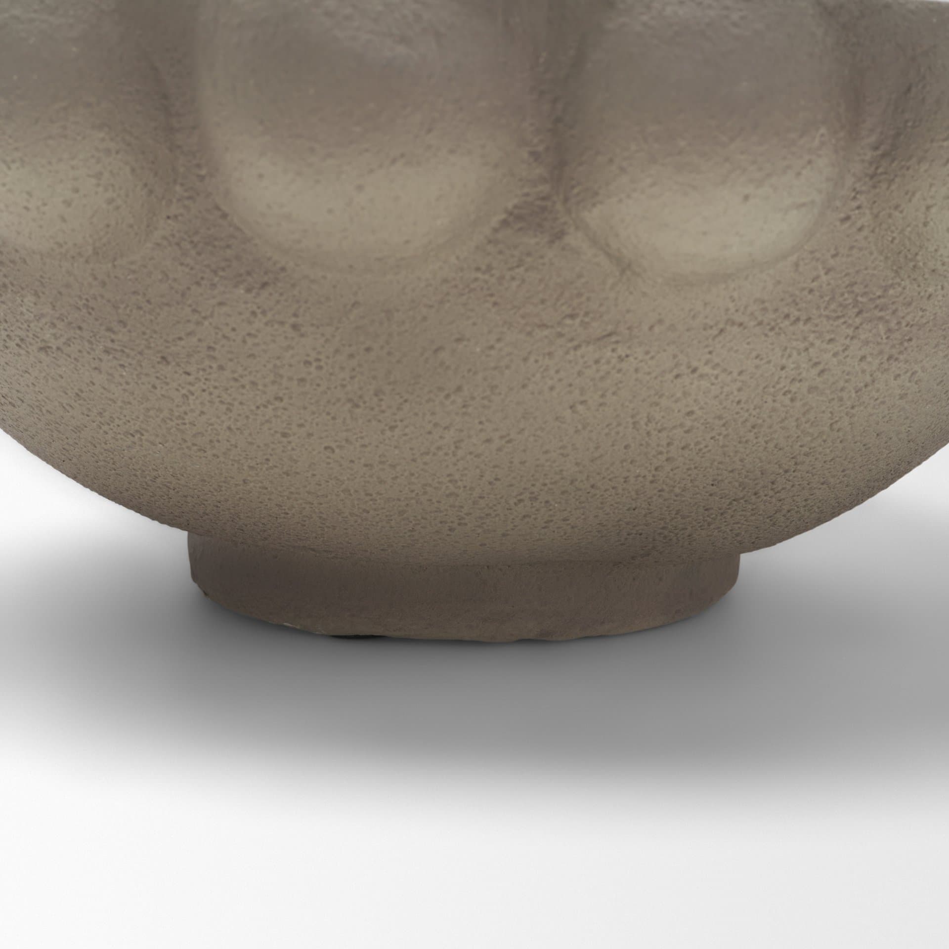 Konya Large Earthen Gray-Brown Dotted Paper Mache Centerpiece Bowl — product photograph
