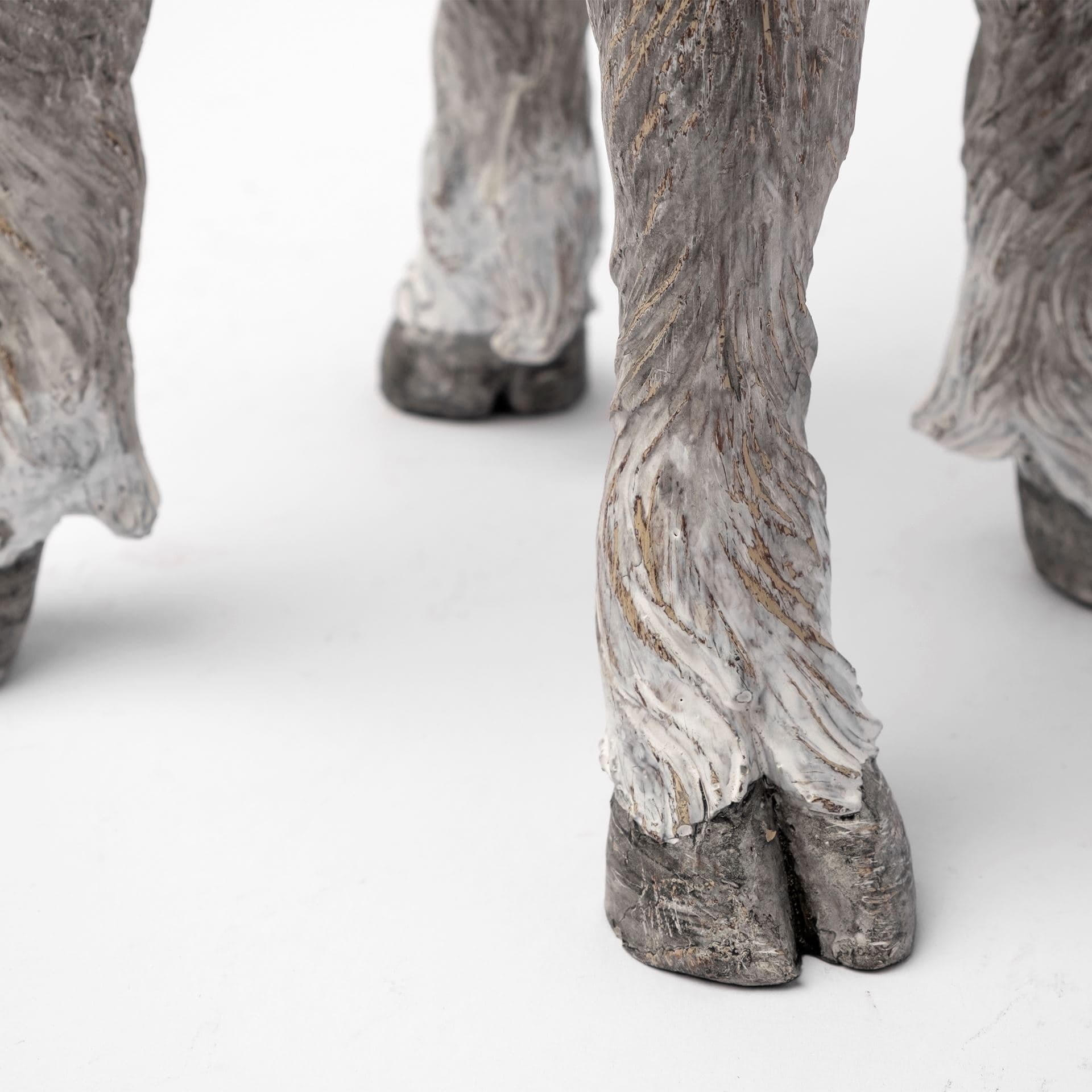 Pan Small Gray Ceramic Hoofed Table Candle Holder — product photograph