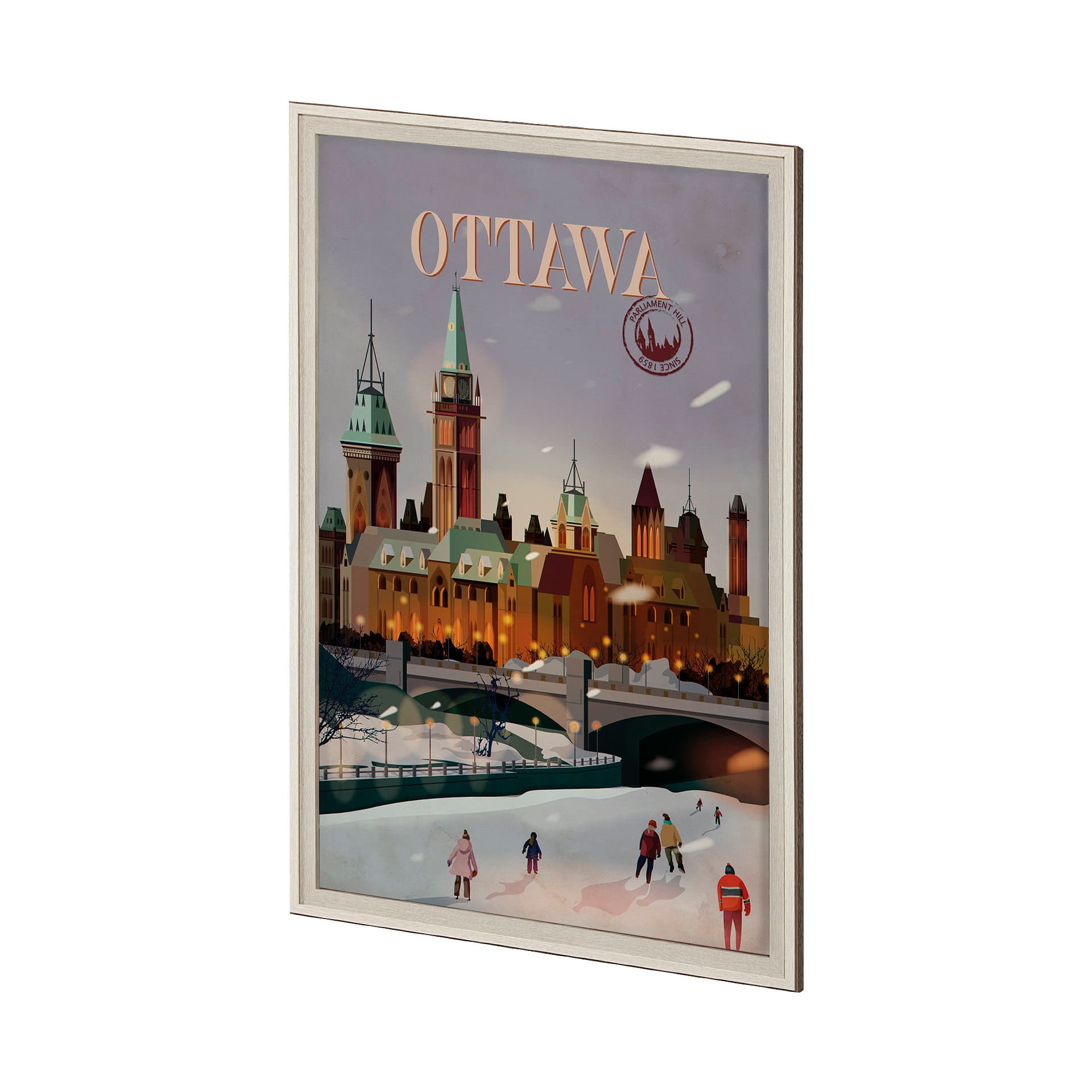 Ottawa Go Canada (XL) by Mercana Studio a Hand Embellished Decograph Framed Art Print under Glass — product photograph