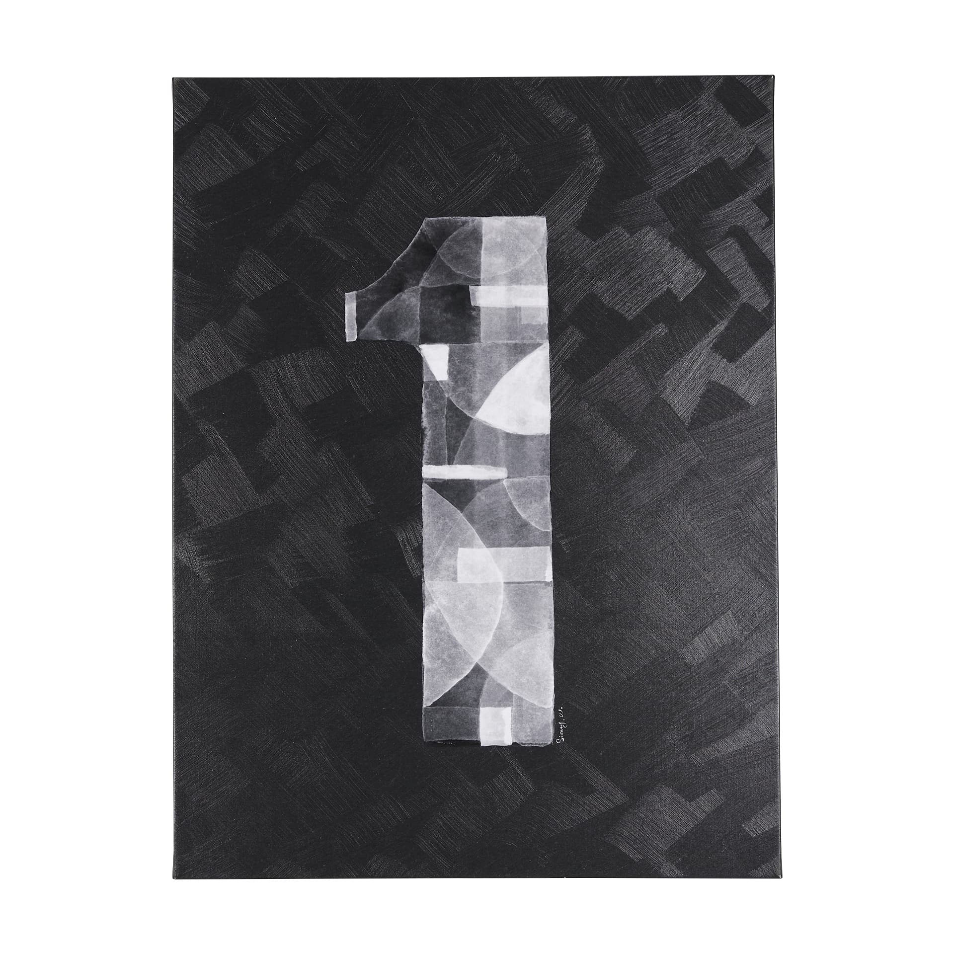 Numbers I by Mercana Studio a Hand Embellished Textured Canvas — product photograph