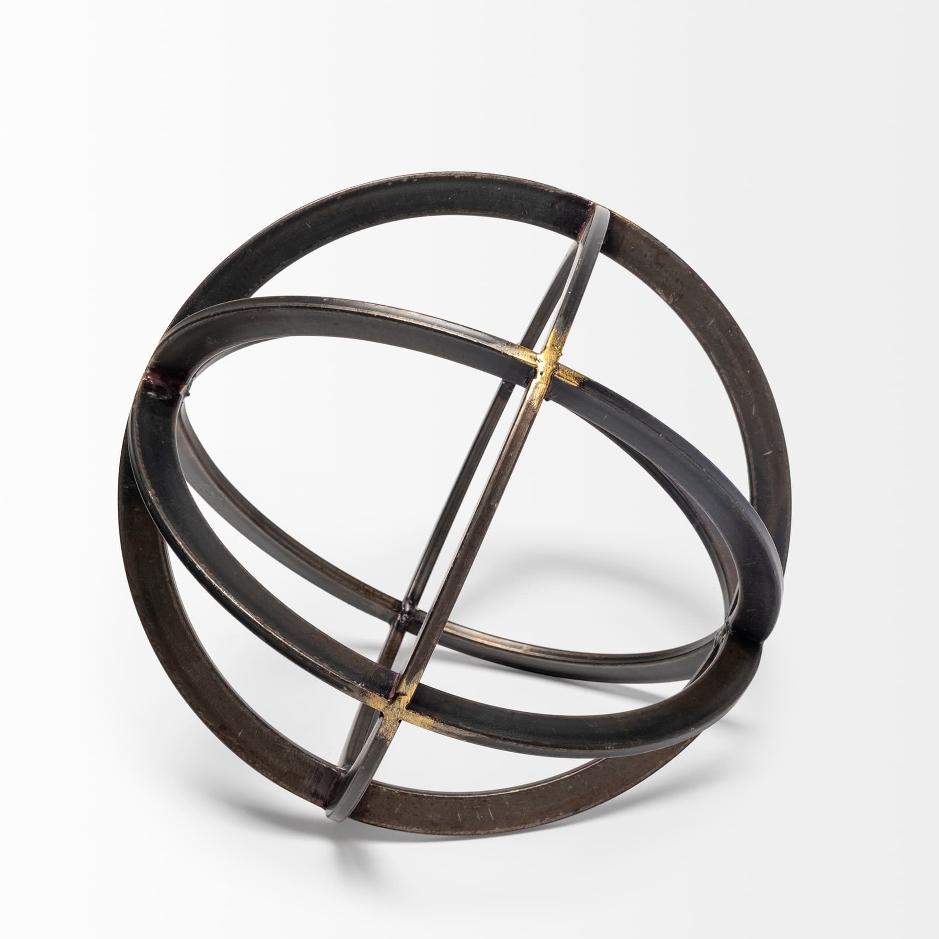 Galenna II (Medium) 9L x 9W Black Metal Circular Decorative Orb — product photograph