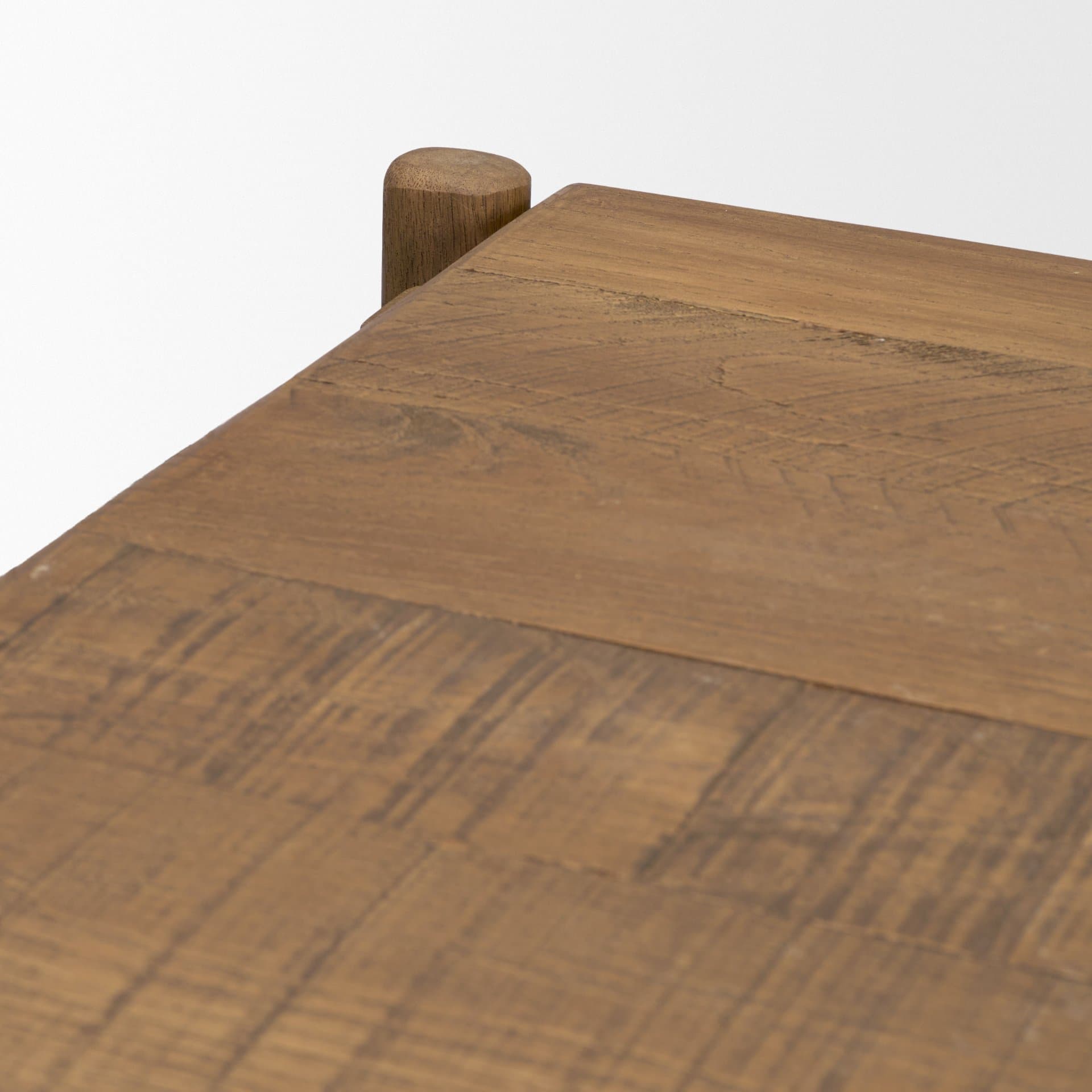 Riven Oak Wood Square Side Table — product photograph