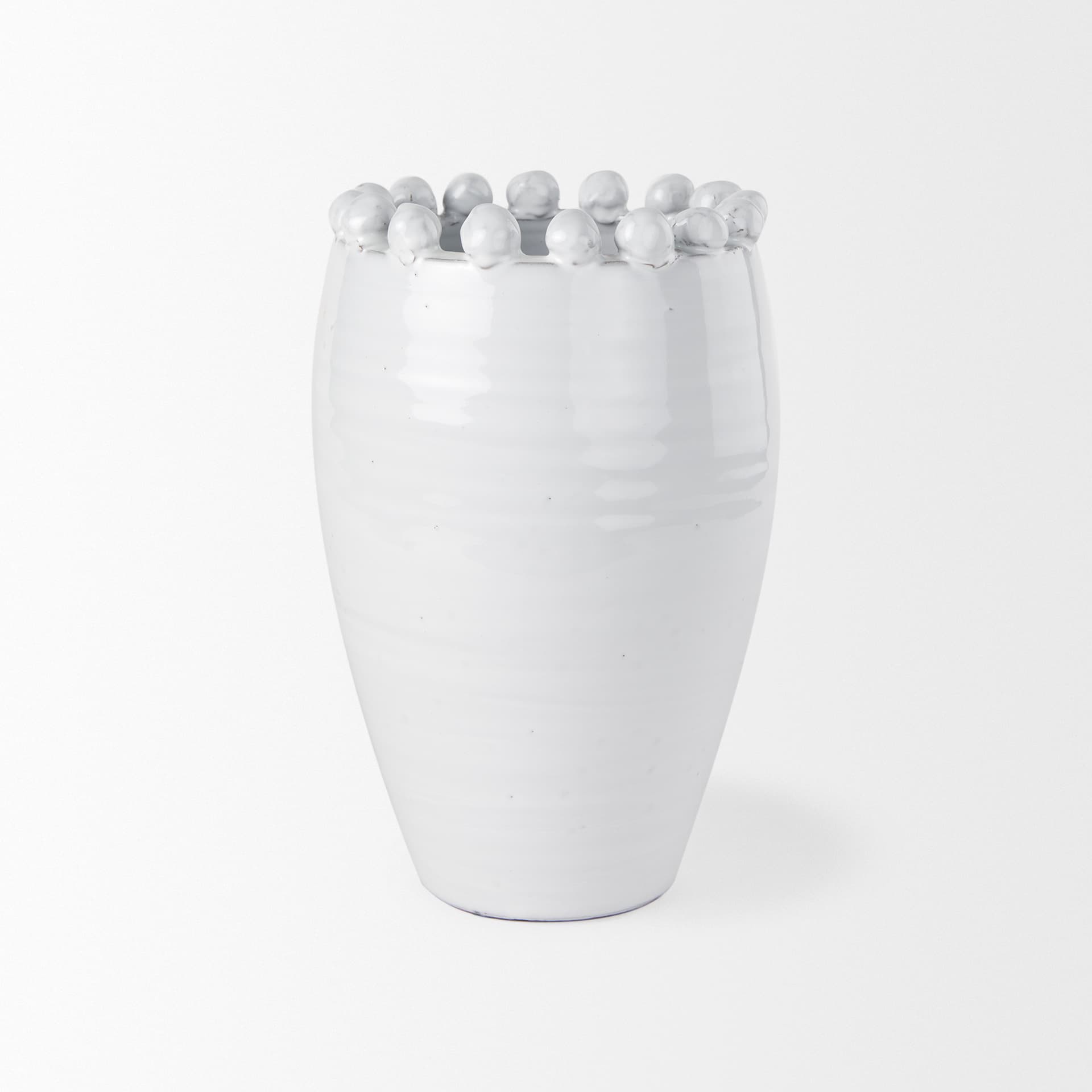Basin Medium Off-White Glazed Vase — product photograph