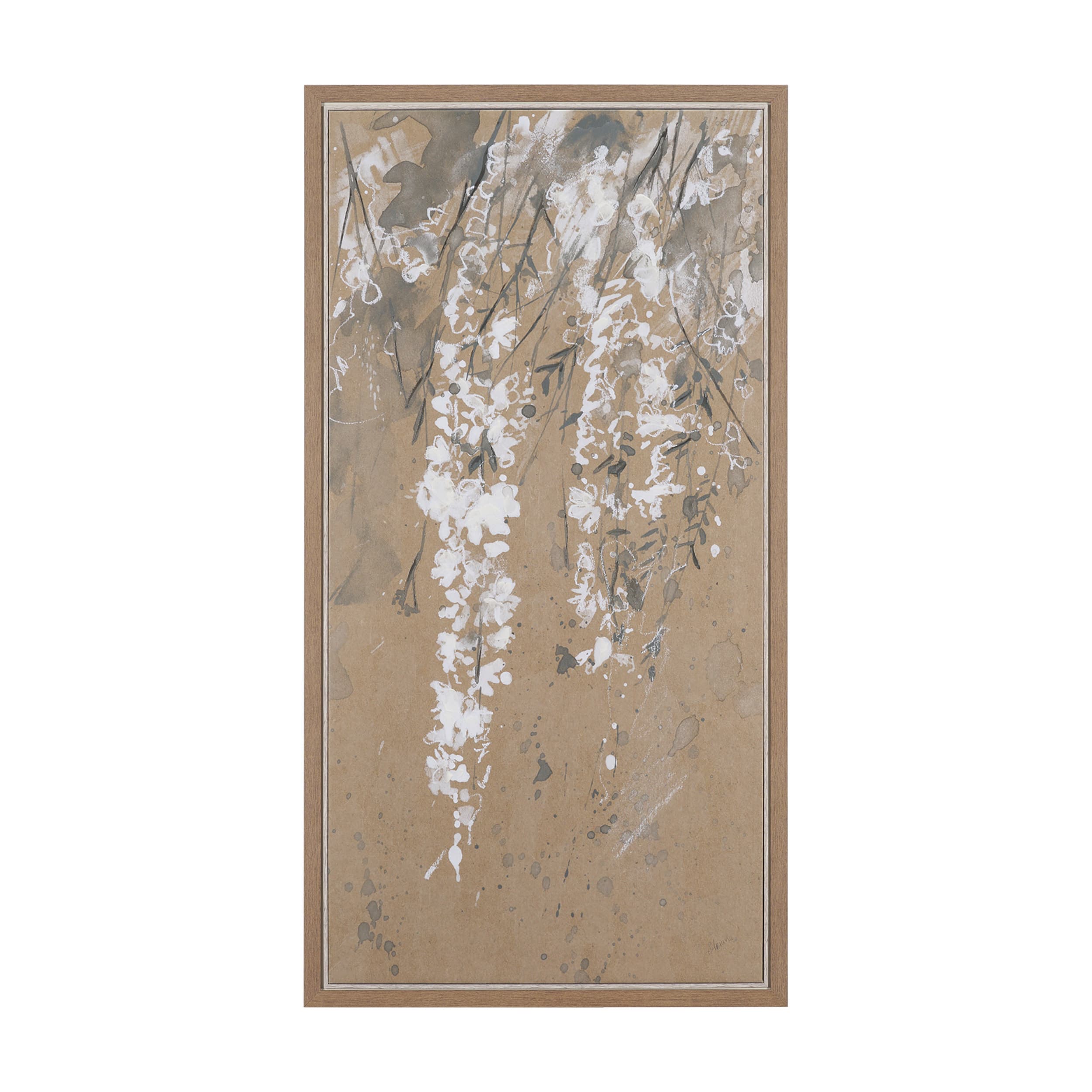 White Wisteria II by Mercana Studio Hand-Embellished Textured Framed Canvas Artwork — product photograph