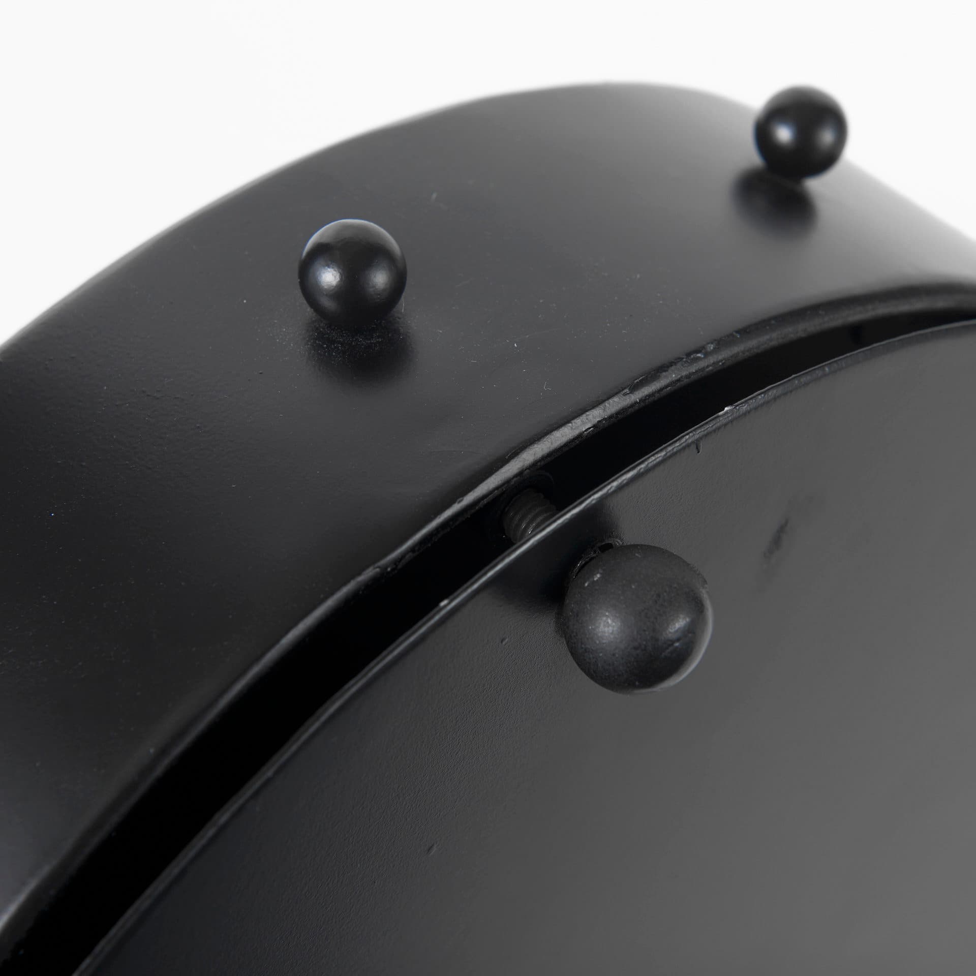 Marian 11.0L x 3.1W x 11.0H Black Studded Round Table Clock — product photograph