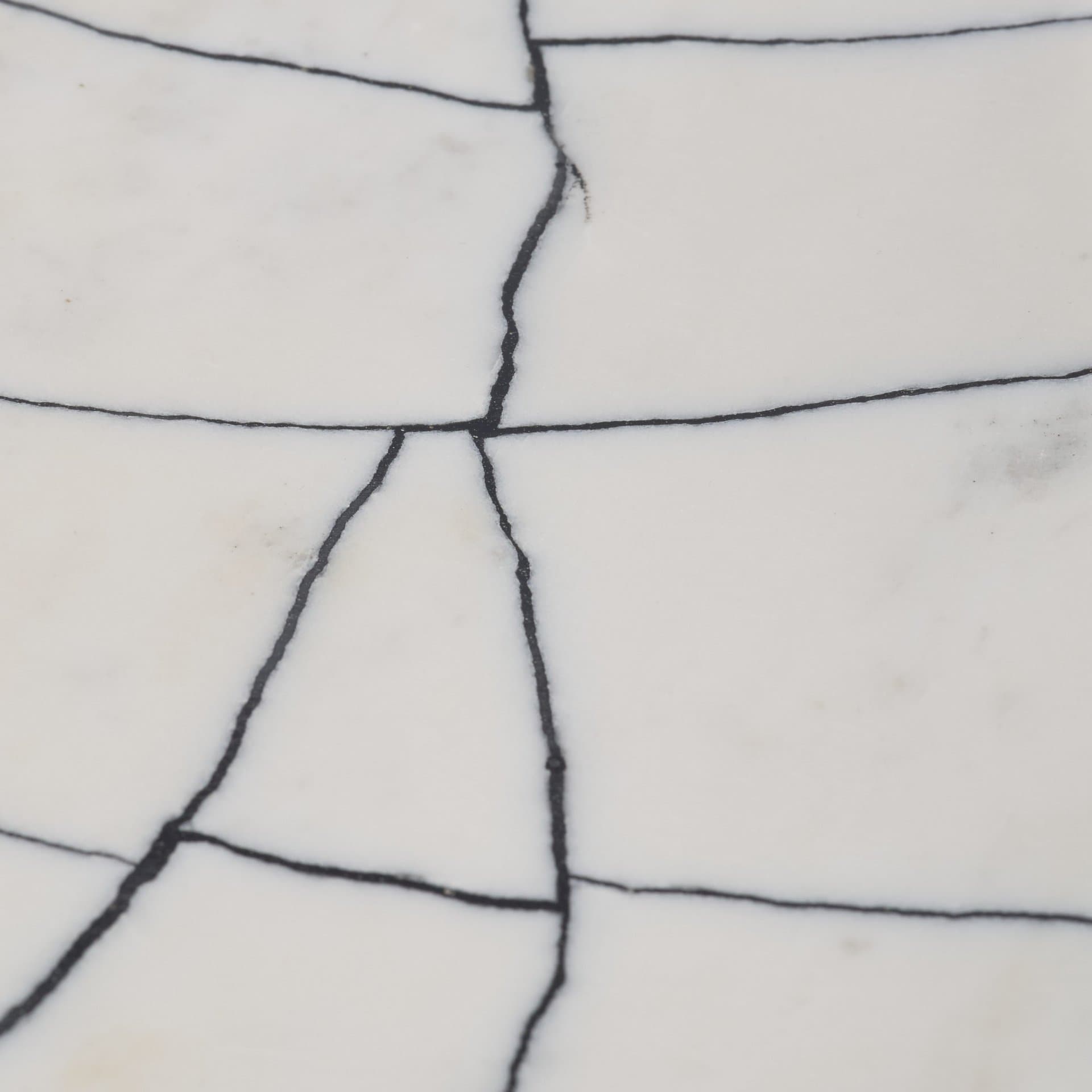 Tratto Rectangular White Marble Decorative Tray — product photograph