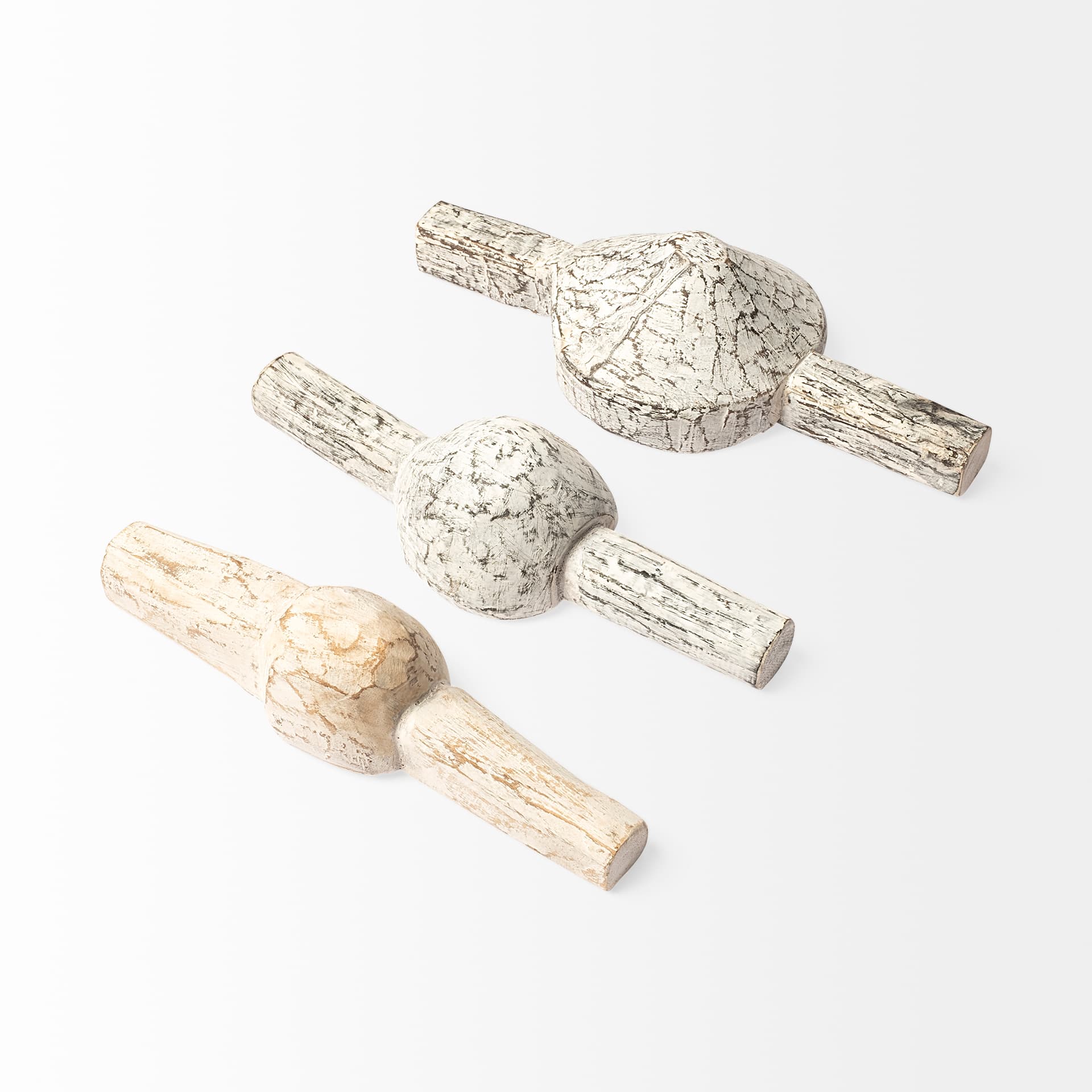 Oro (Set of 3) White Tribal Inspired Measuring Cups — product photograph