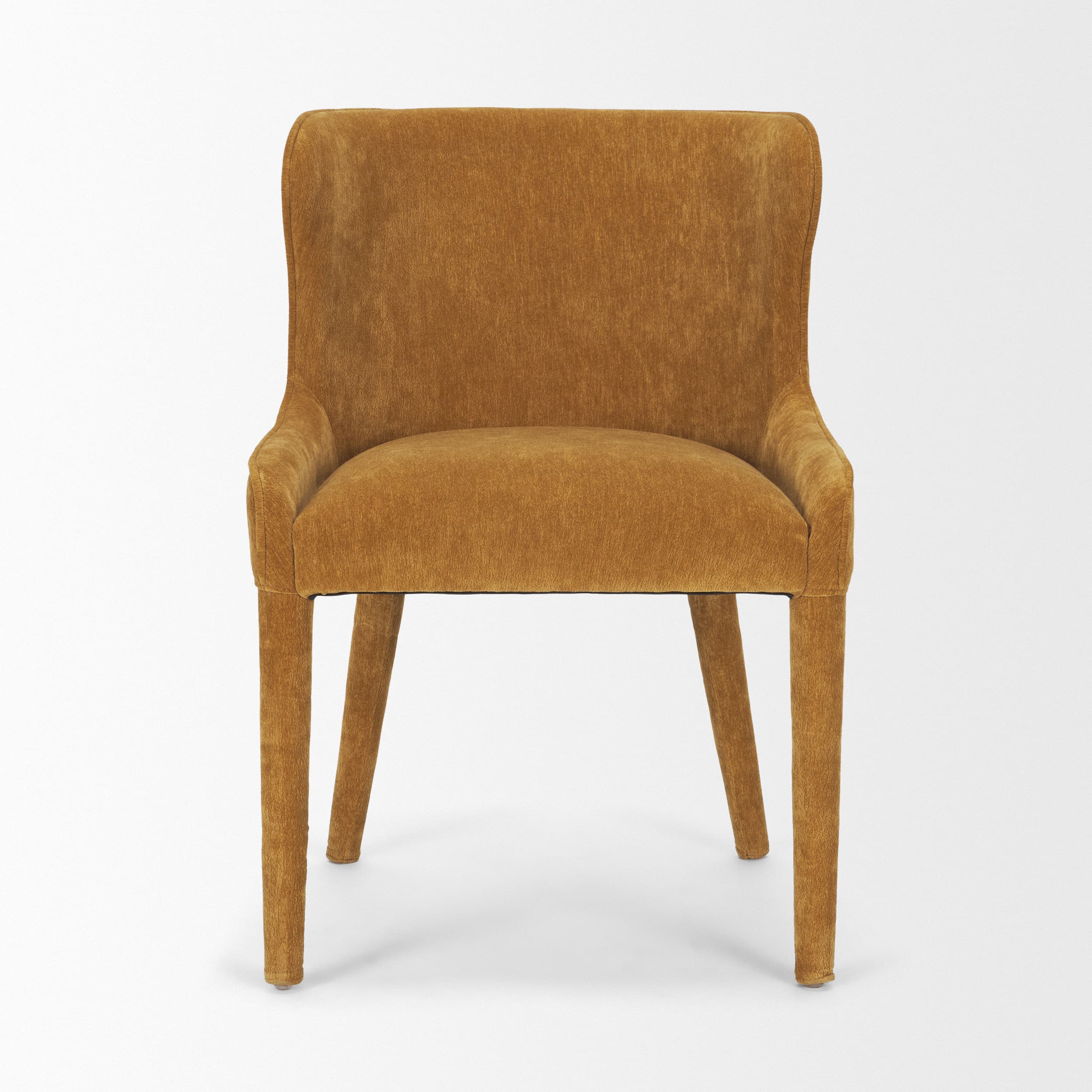 Nolan Wingback Dining Side Chair | Rust Chenille w/ Tapered Wood — product photograph
