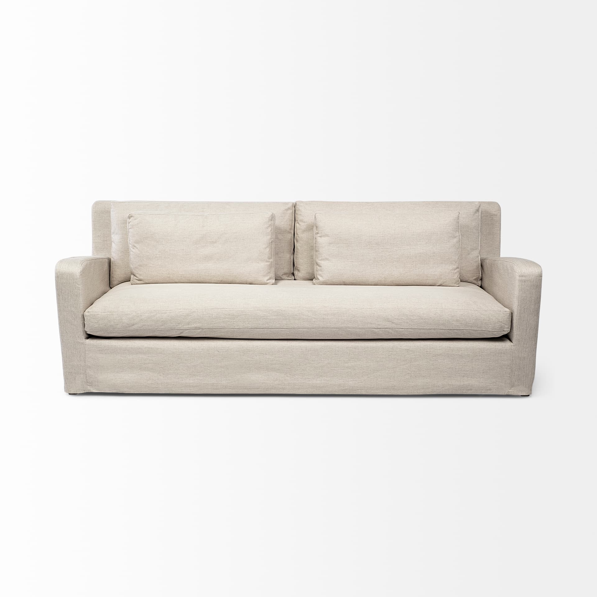 Denly II 92.5W Beige Slipcover Three Seater Sofa — product photograph