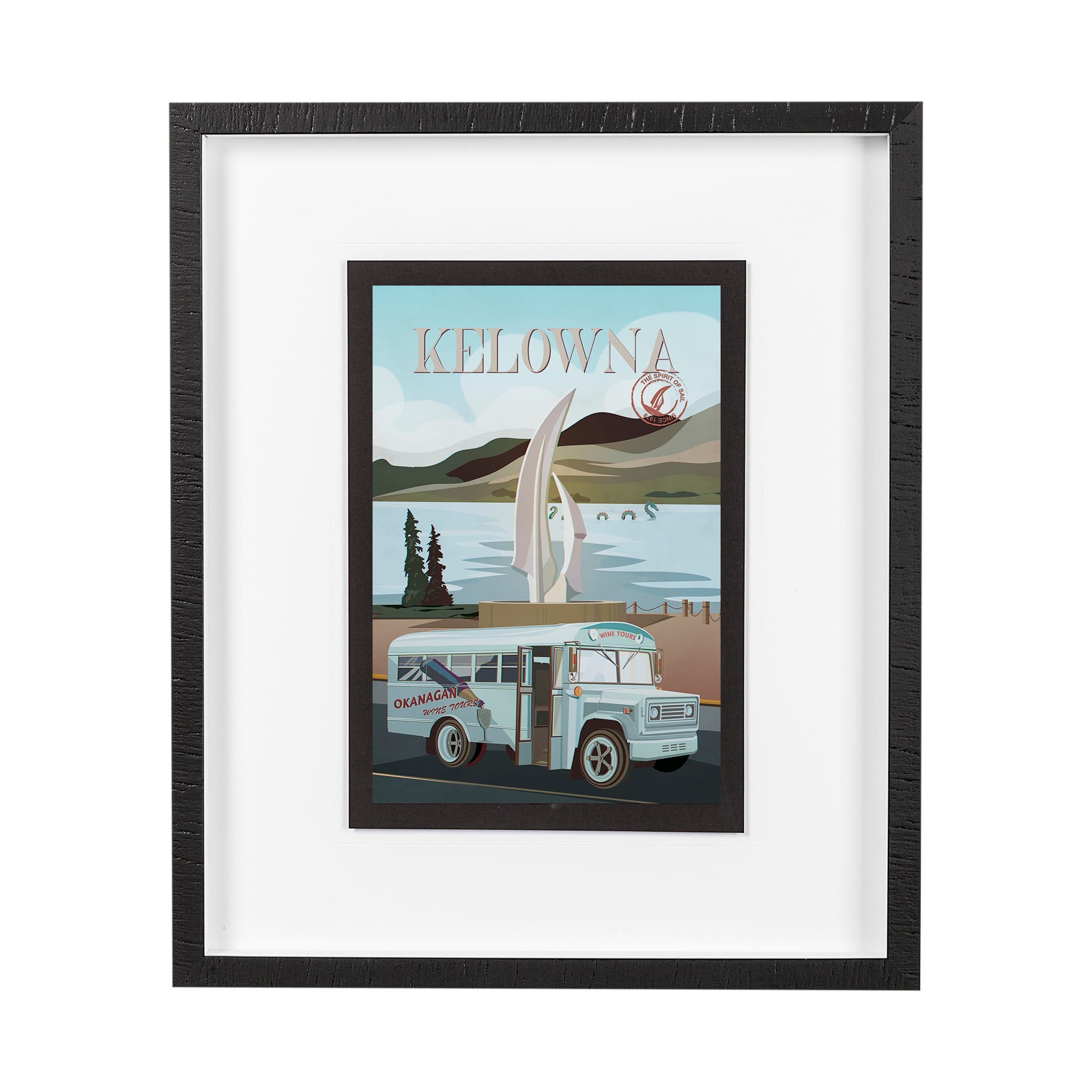 Kelowna Go Canada (M) by Mercana Studio a Hand Embellished Decograph Framed Art Print — product photograph