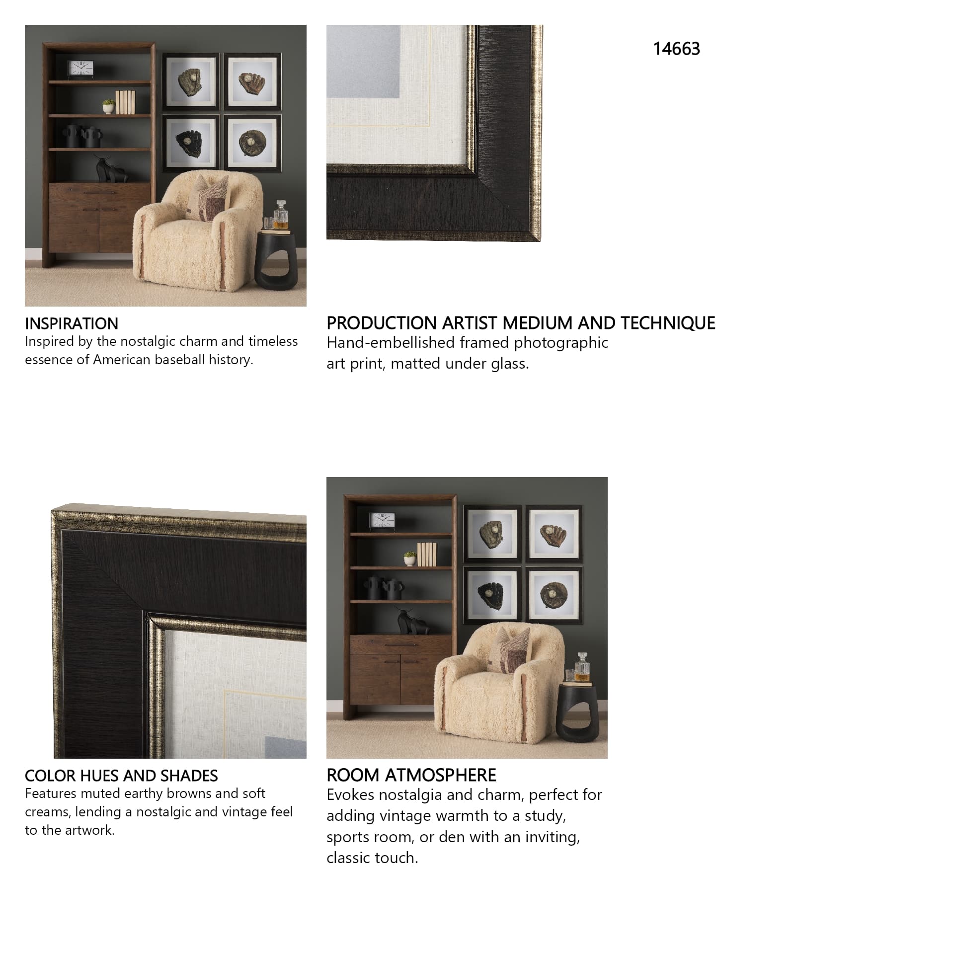 Double Play IV by Mercana Studio a Hand Embellished Textured Framed Photo Art Print Matted under Gla — in a styled room