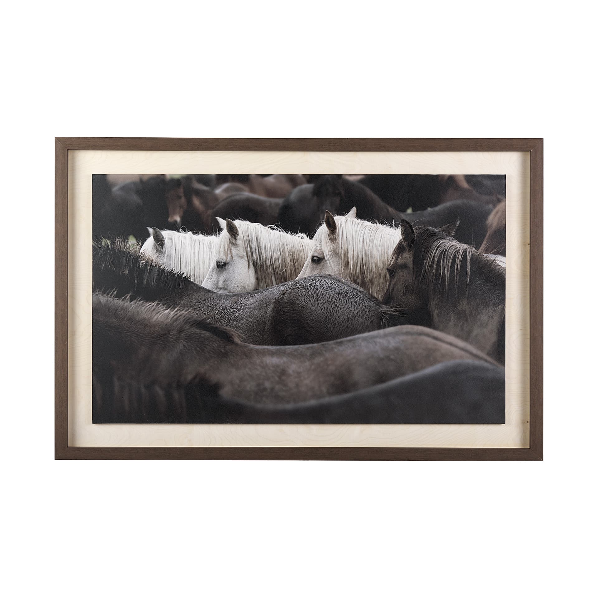 Custom White Horses (MC) by PH Burchett a Hand Embelished Textured Framed Photo Art Decograph — product photograph