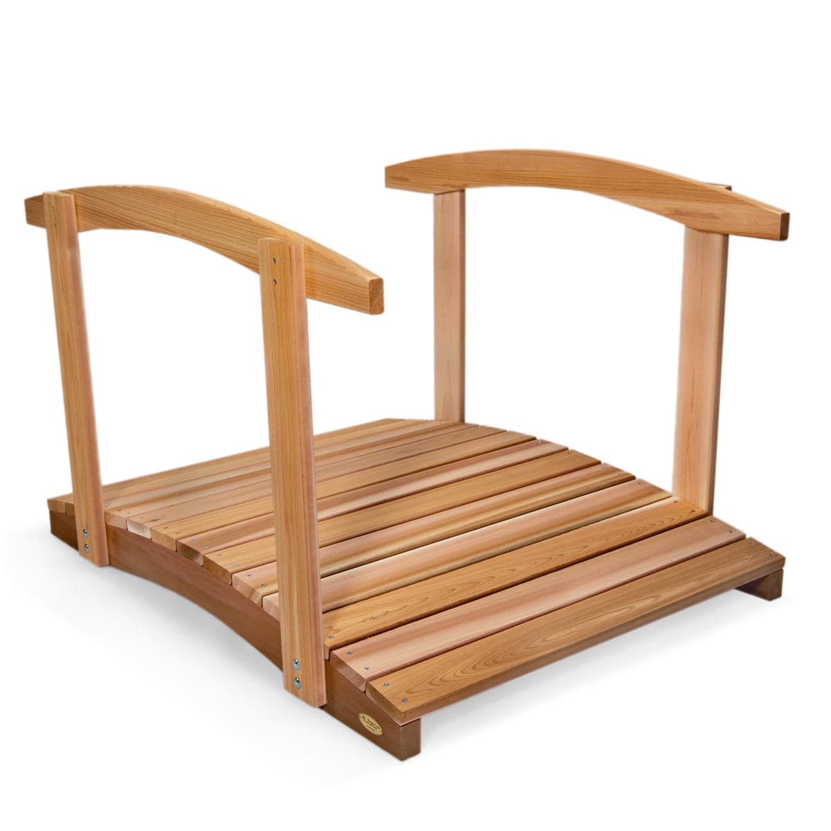 4-Ft Cedar Garden Bridge with Side Rails — product photograph