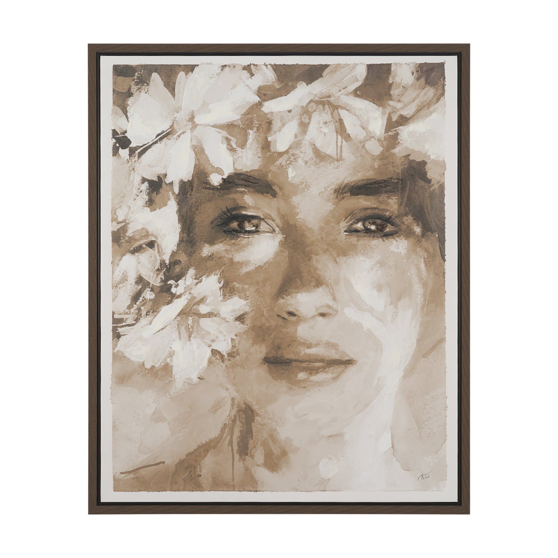 Repose by Mercana Studio Hand-Embellished Textured Framed Canvas Artwork — product photograph