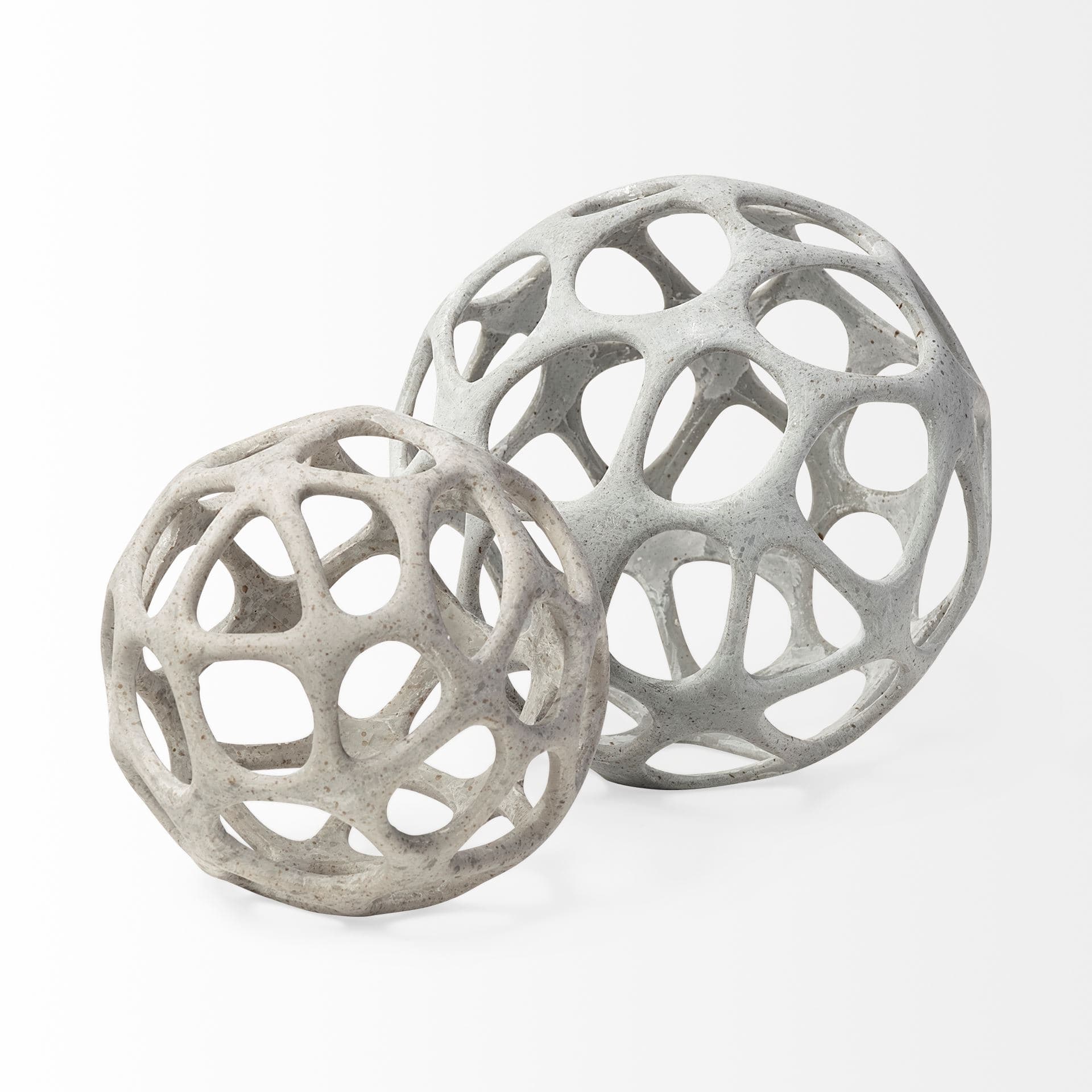 Spiro 7L x 7W Off-White Hollow Decorative Orb — product photograph