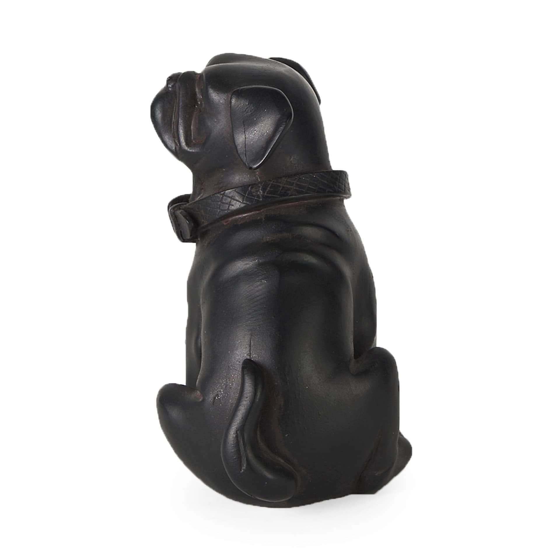 Cadence 4L x 5W Black Resin Pug Dog — product photograph