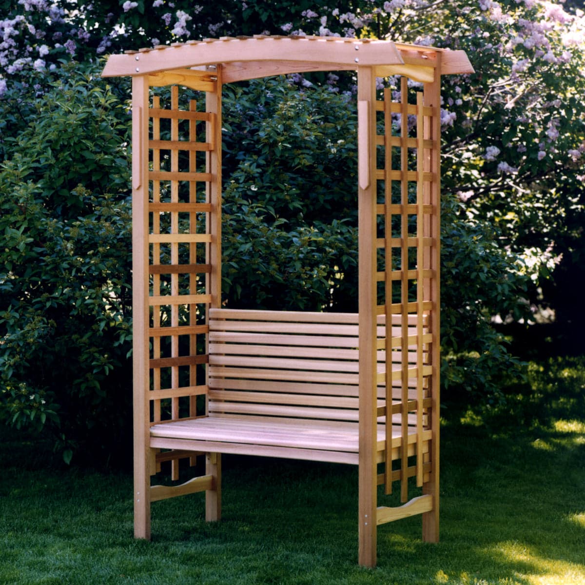 5-Ft Cedar Garden Arbor with Bench Seat — product photograph