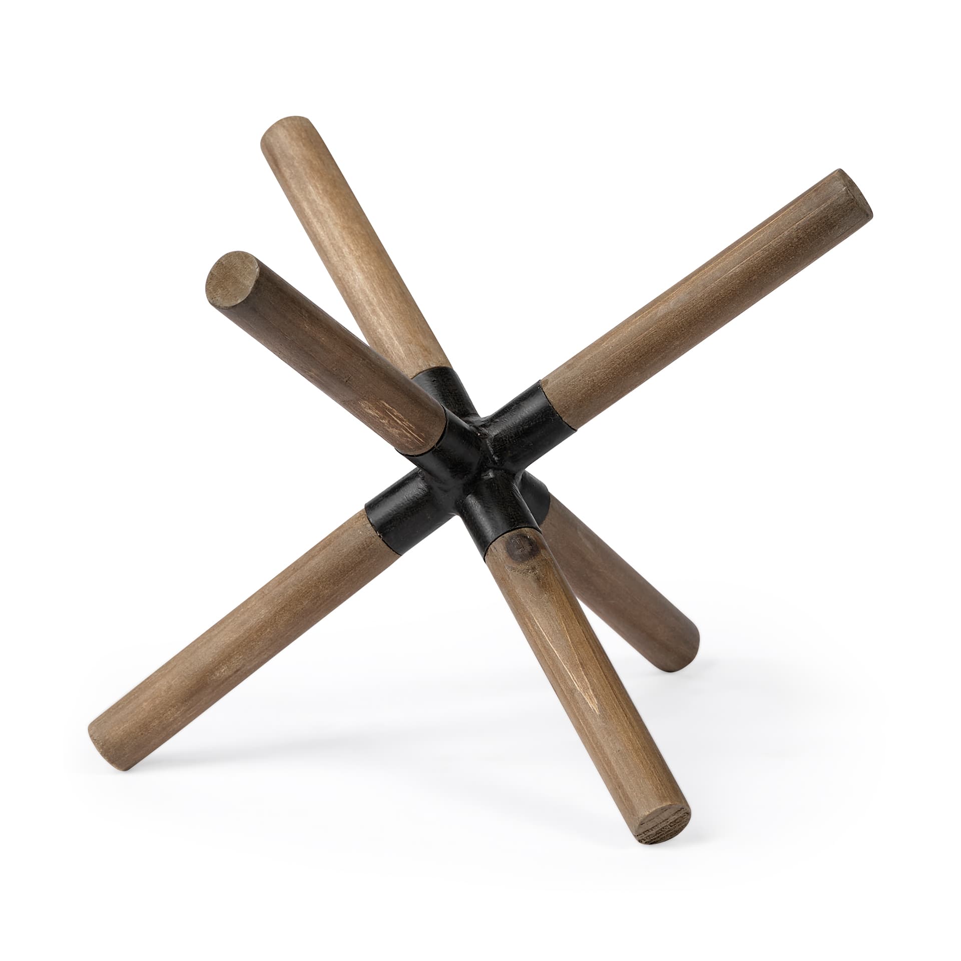 Stuhrling II (Large) 9L x 9W Brown Wood W/ Black Metal Jack — product photograph