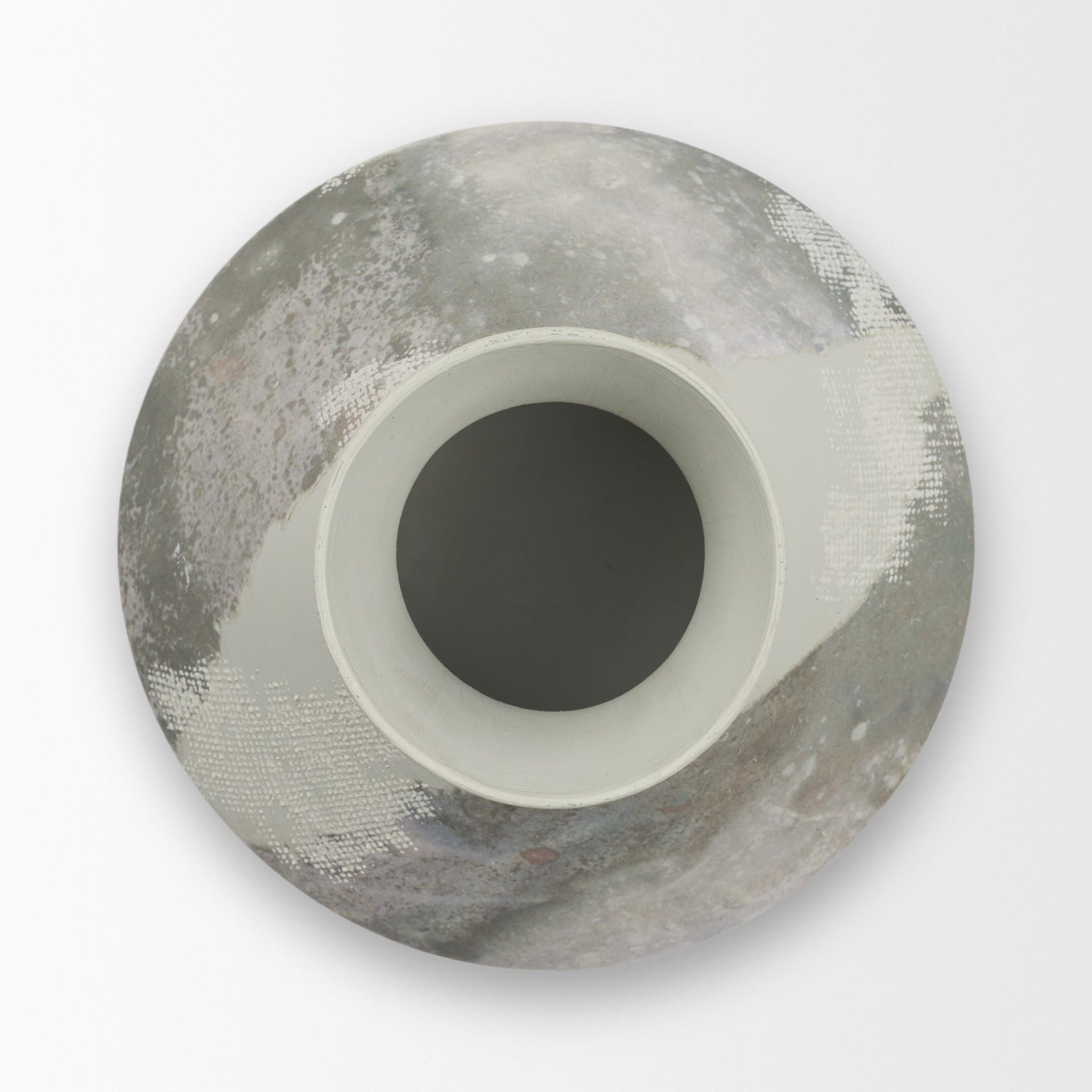 Velo 8.1H White w/Green Hand-Painted Terracotta Decorative Vase — product photograph