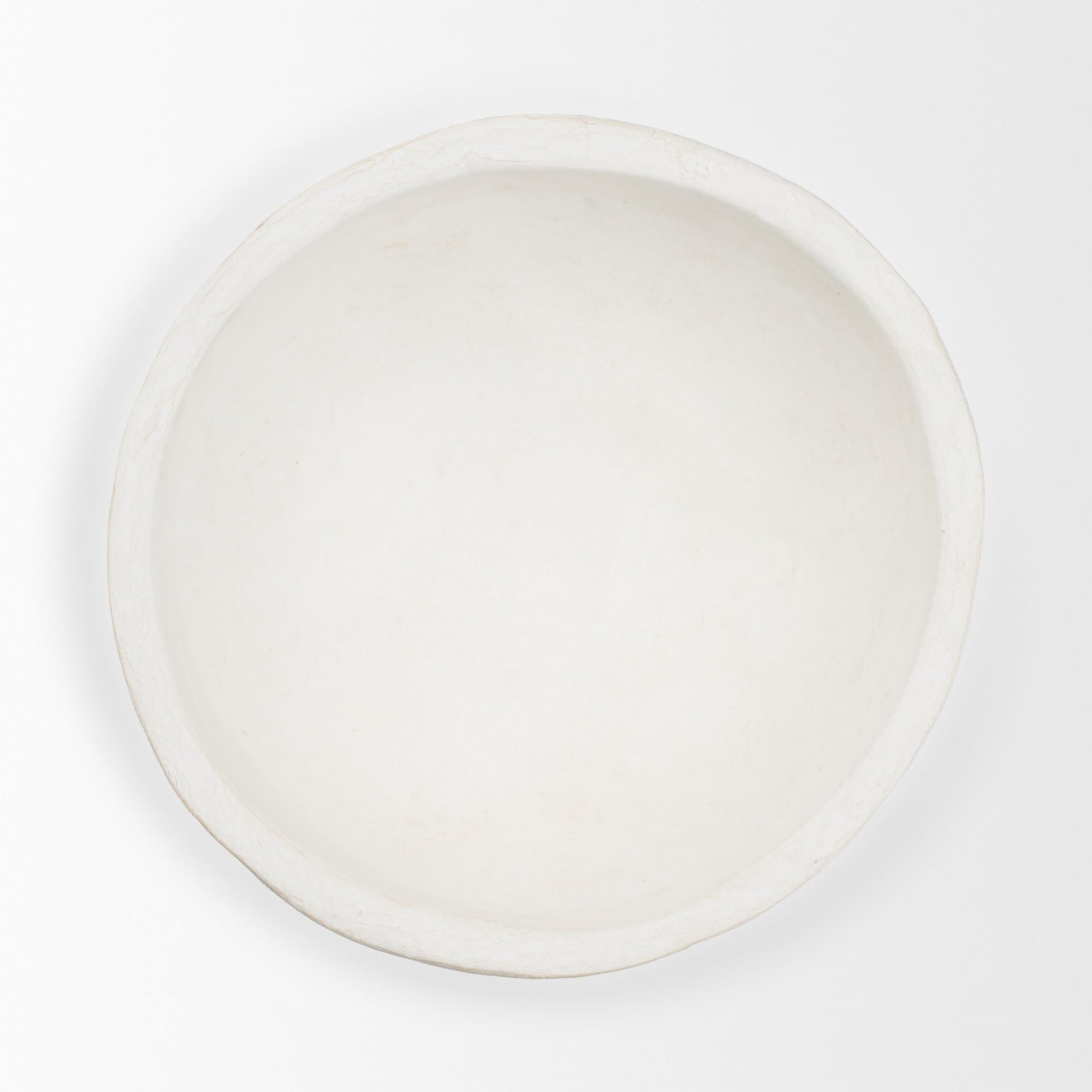 Punto Small White Paper Mache Dotted Centerpiece Bowl — product photograph