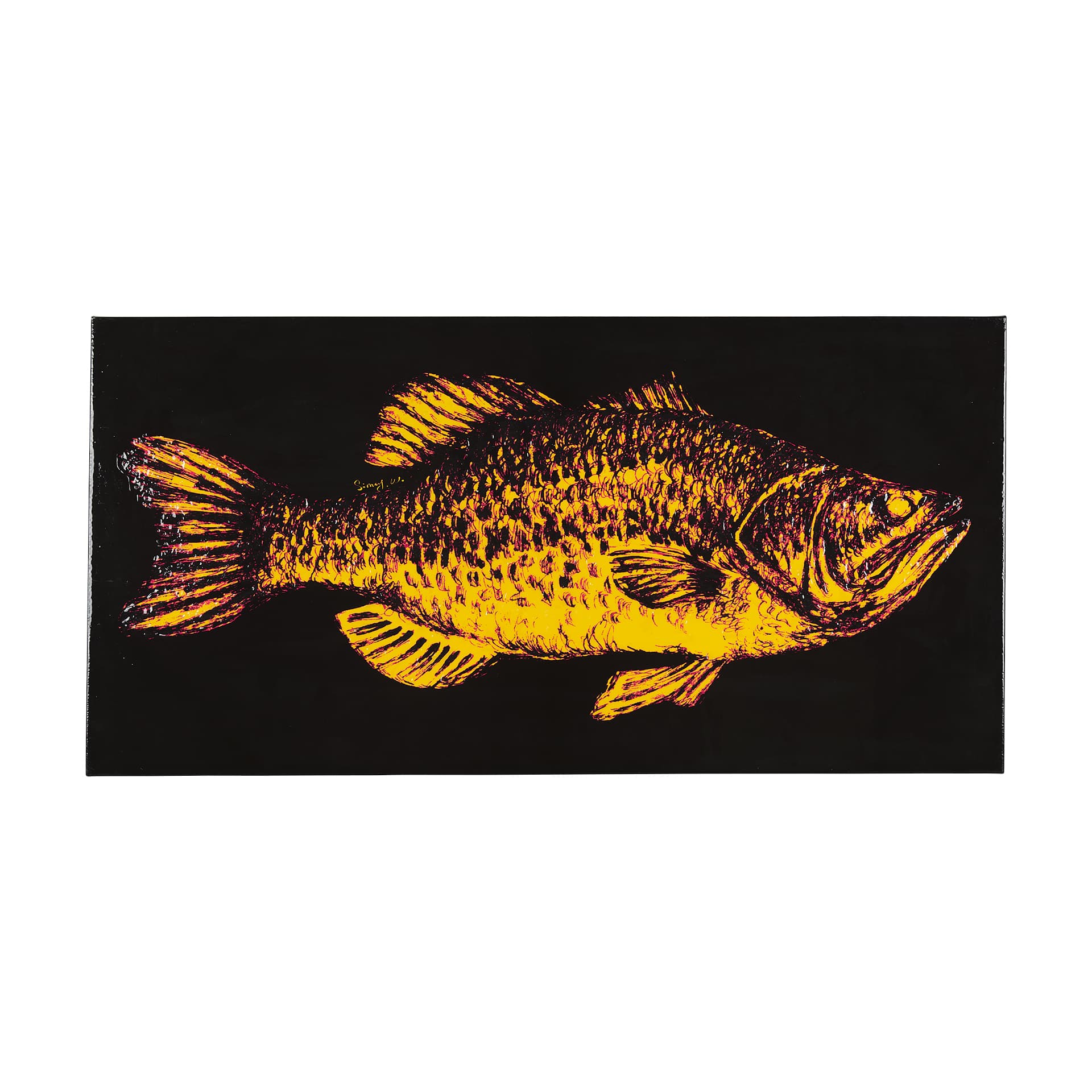 Largemouth Bass Orange by Mercana Studio a Hand Embellished Textured Canvas — product photograph